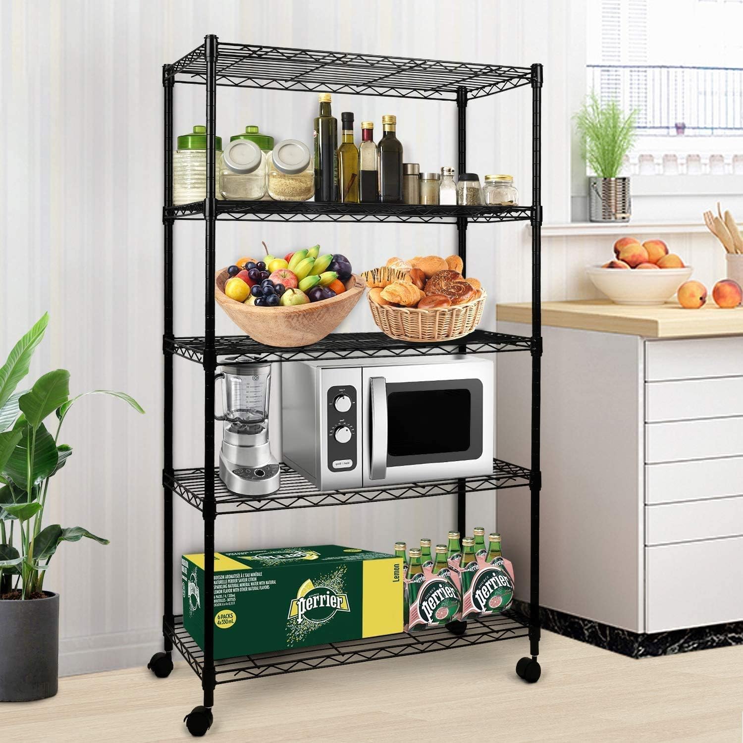 Estantería resistente de 5 estantes, capacidad de 1250 libras, 29.92 pulgadas de profundidad x 13.98 pulgadas de ancho x 62.99 pulgadas de alto, 5
