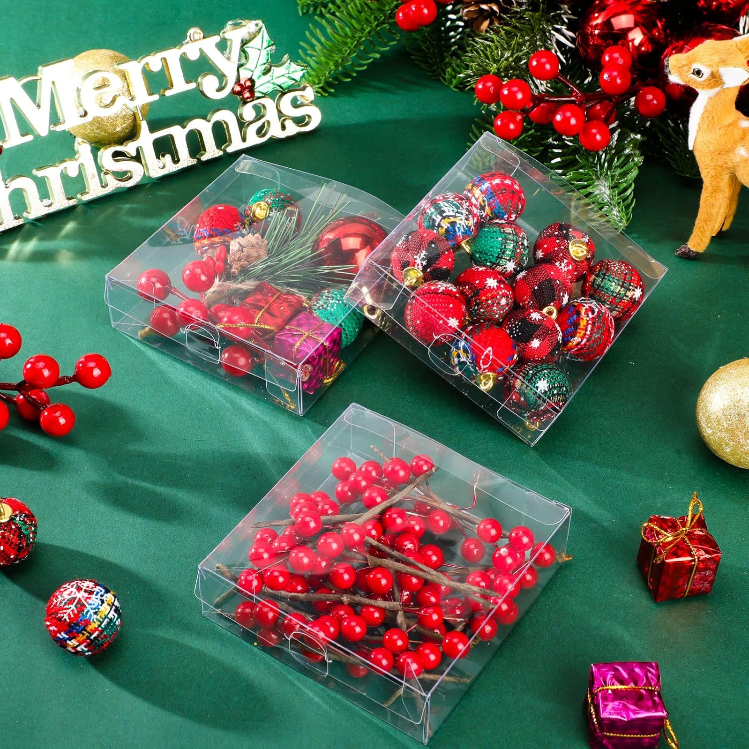 50 cajas de regalo transparentes de plástico transparente para macarrones, cajas individuales de 4 x 4 x 1.2 pulgadas, cajas de dulces transparentes