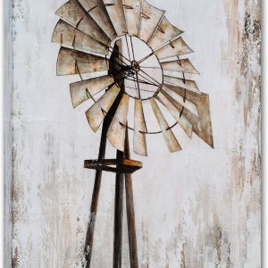 Yihui Arts Decoración de pared de lienzo rústico con pinturas vintage modernas texturizadas, arte abstracto de molino de viento, imágenes estéticas Yihui Arts Decoración de pared de lienzo rústico con pinturas vintage modernas texturizadas, arte abstracto de molino de viento, imágenes estéticas