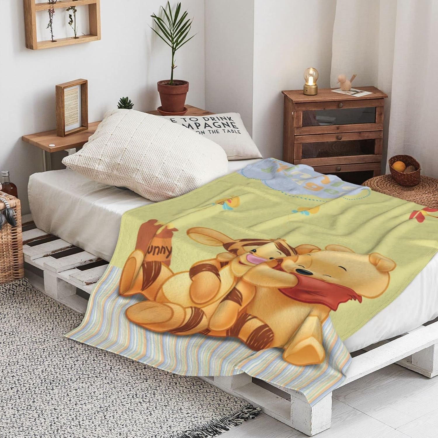 Linda manta de franela para niños y niñas, manta de oso de franela para mejor amigo, súper suave, acogedora y cálida, ropa de cama de felpa de 60 x