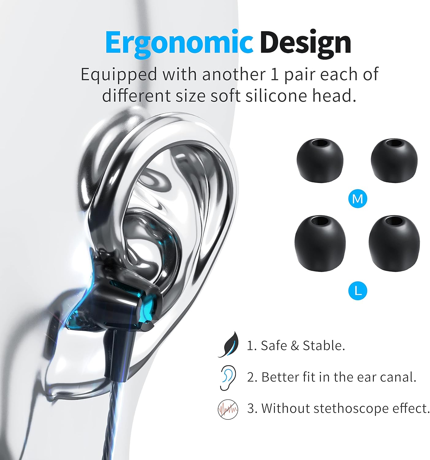 Paquete de 3 auriculares intrauditivos con micrófono, auriculares con cable para teléfonos inteligentes iOS y Android, portátiles, MP3, juegos,