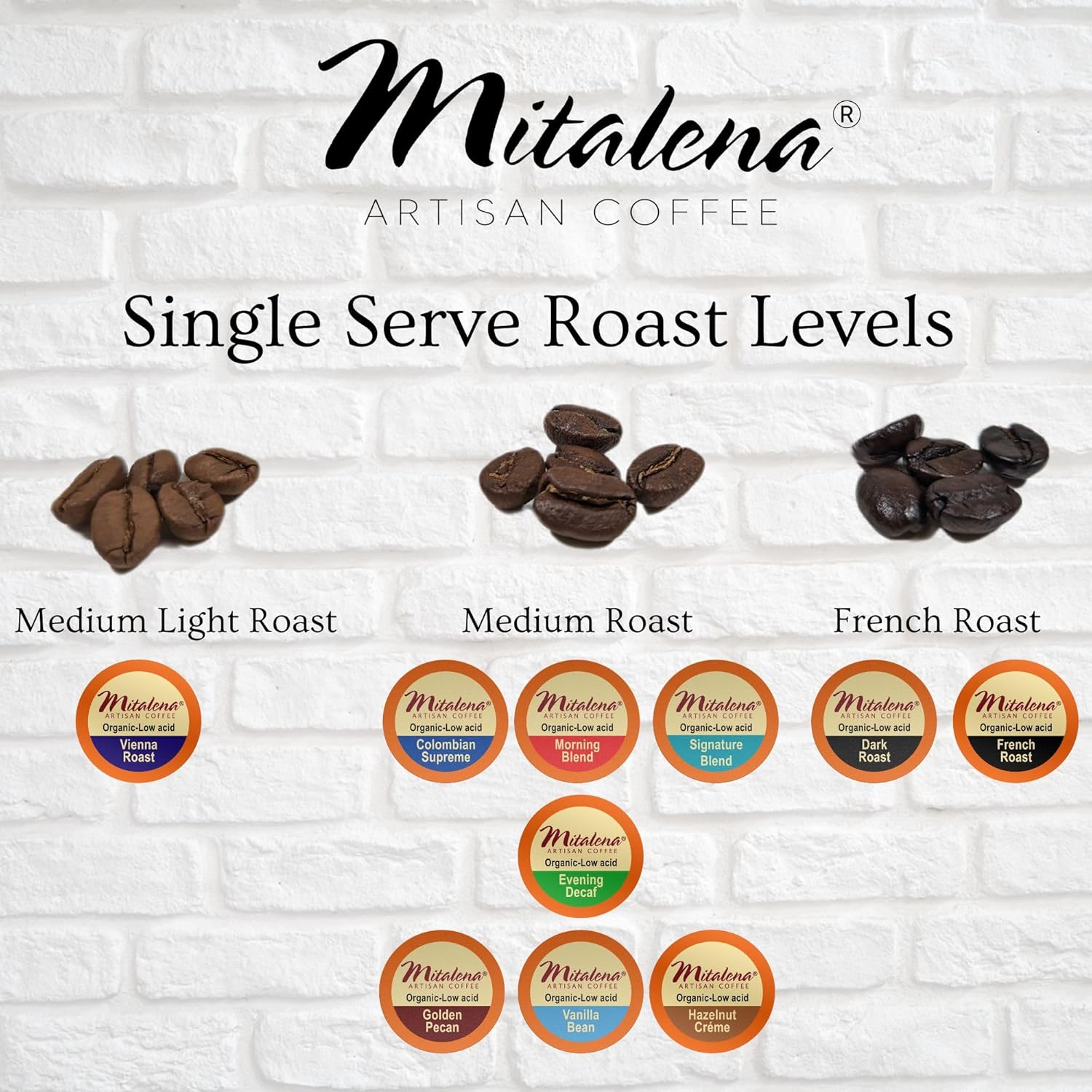 Mitalena French Roast – Cápsulas de café orgánico bajo en ácido, café tostado oscuro para cafetera Keurig K-Cup, disfruta de café artesanal de lotes