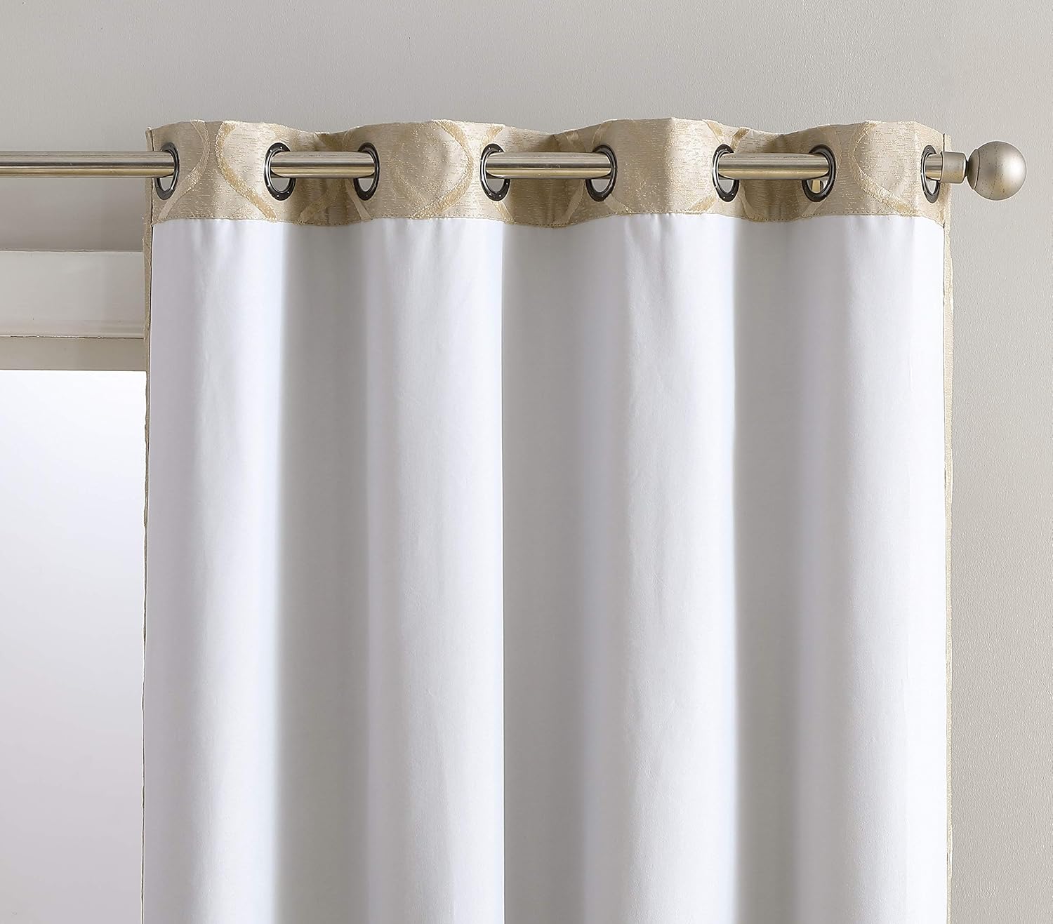 HLC.ME Celosía flocada 100% completa opaca térmica aislada cortina de ventana paneles de ojal  Ahorro de energía e insonorización, ideal para sala