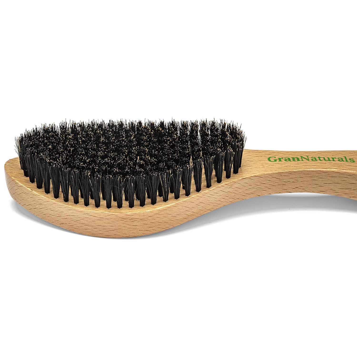 GranNaturals Cepillo de onda media y cepillo alisador para el cabello, cepillo de cerdas de jabalí curvadas para 360 ondas y cepillo de espalda lisa