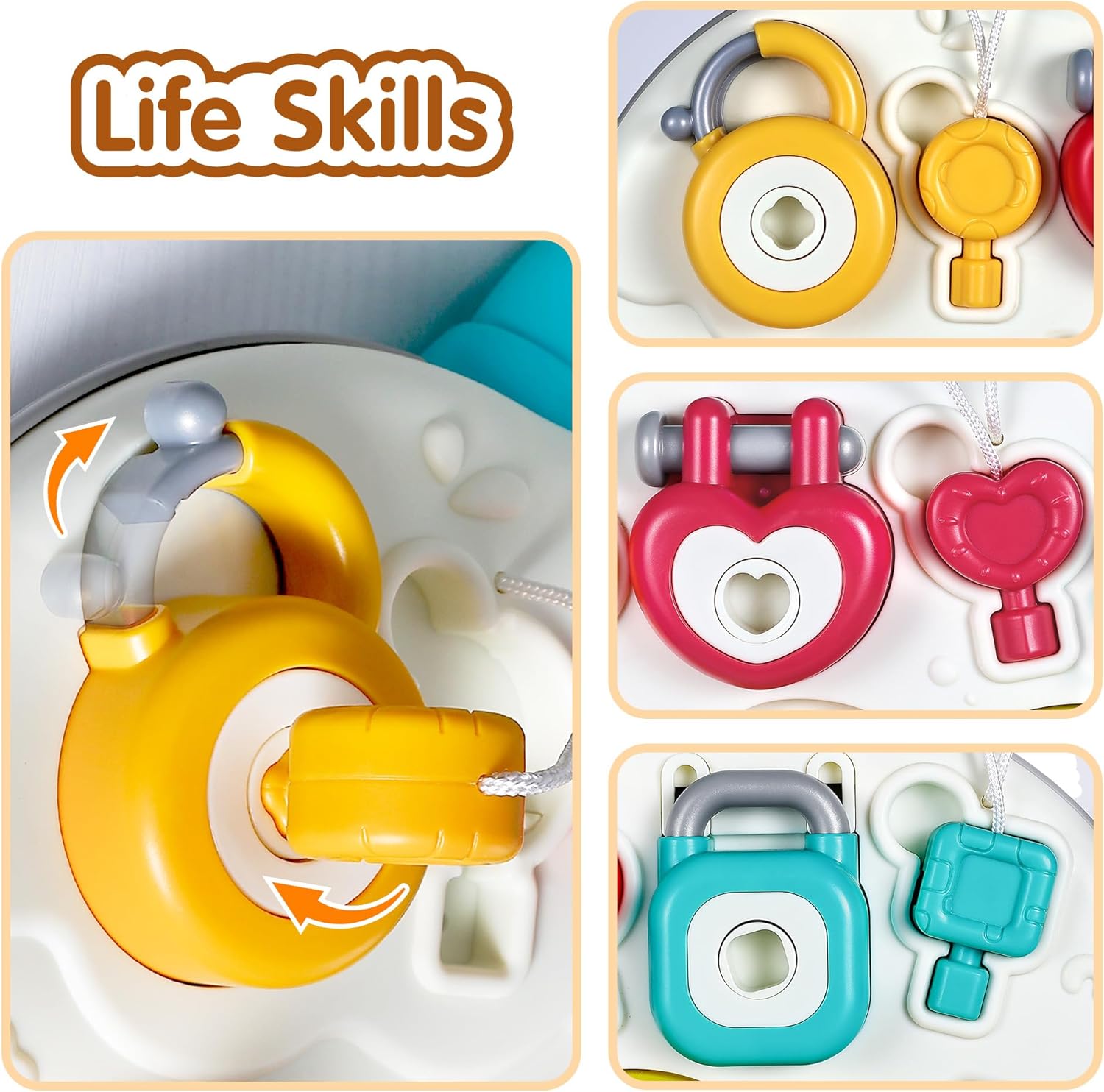 iPlay, iLearn Montessorri – Juguete sensorial para niños de 1 año, tablero de actividades de aprendizaje de habilidades motoras finas con sonido