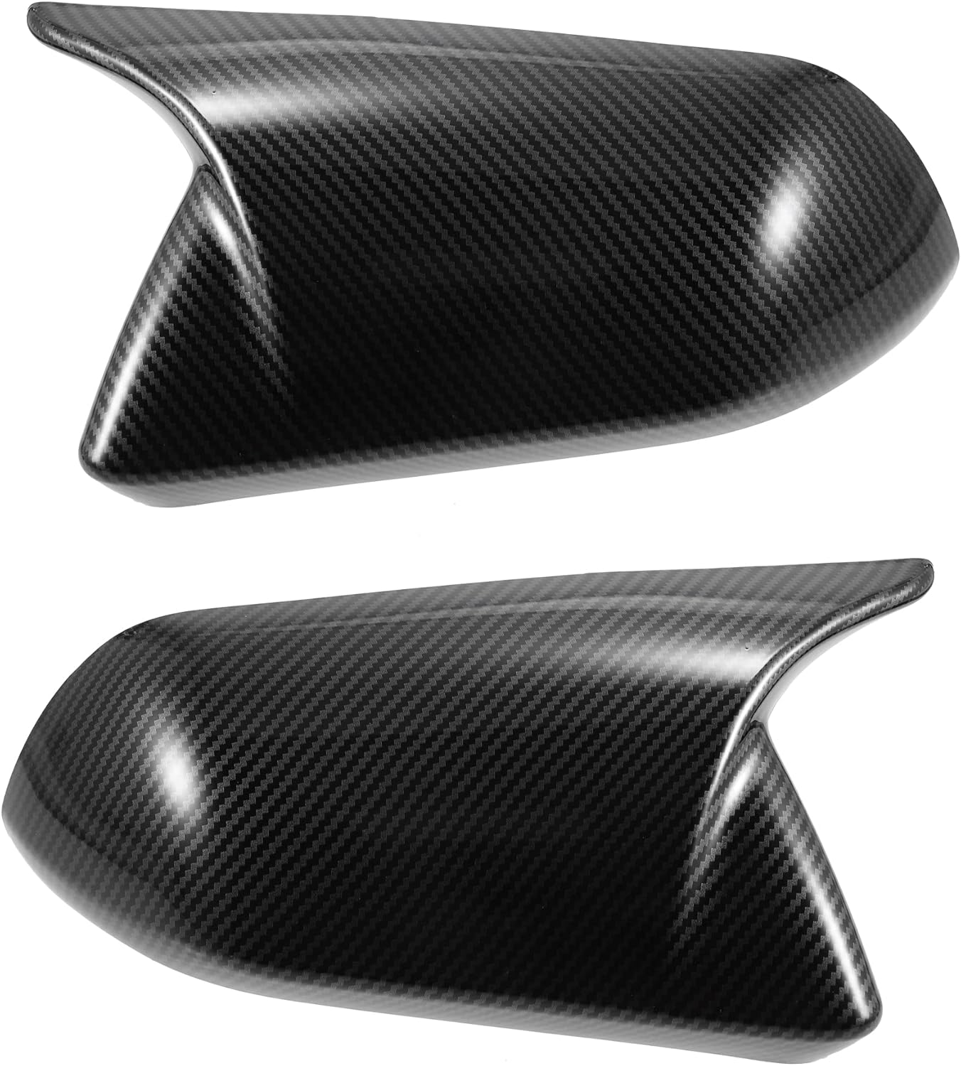 X AUTOHAUX 1 par de cubierta de espejo retrovisor lateral de ala de puerta, carcasa de fibra de carbono, color negro para Ford para Mustang 2015-2022