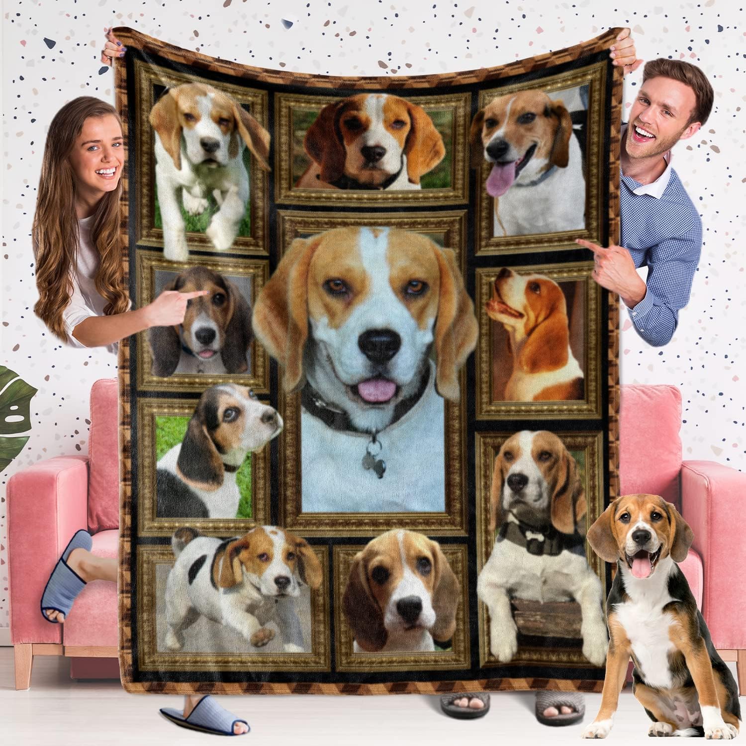 Manta Beagle para mujeres, hombres y niños, regalos de Beagle para los amantes de los perros Beagle, manta suave y acogedora manta ligera para sofá
