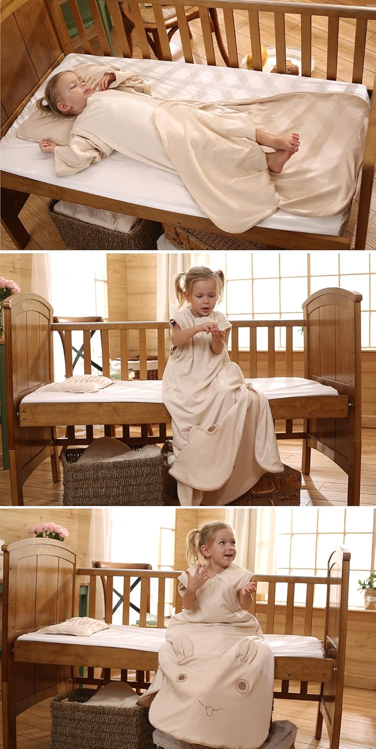 Saco de dormir con cremallera de 3 vías para bebé, niña, niño, unisex, saco de dormir para bebé, 100% algodón, TOG 2.5, manta portátil para bebé