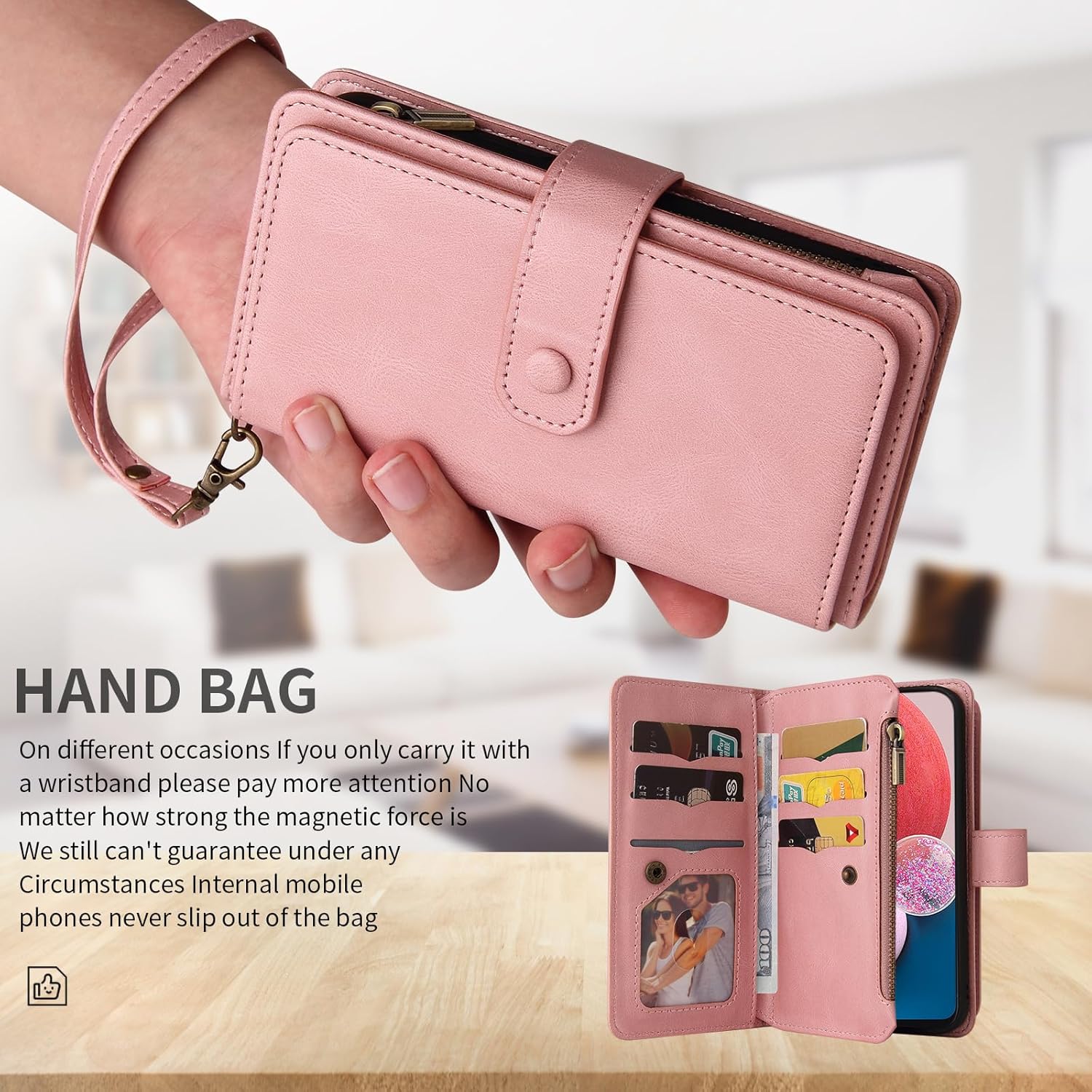 Asuwish Funda de teléfono para Samsung Galaxy A13 4G Funda tipo cartera con protector de pantalla de vidrio templado y correa para la muñeca de