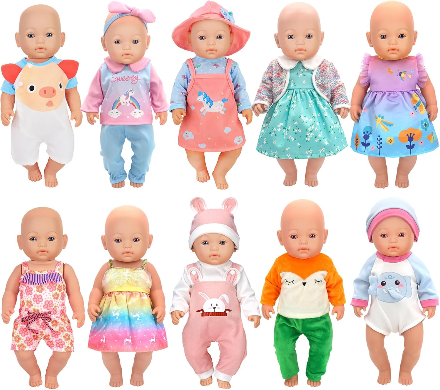 10 juegos de ropa y accesorios para muñecas de bebé de 14 a 16 pulgadas, muñecas recién nacidas de 16.9 in, muñecas de 15 pulgadas, muñecas de 18