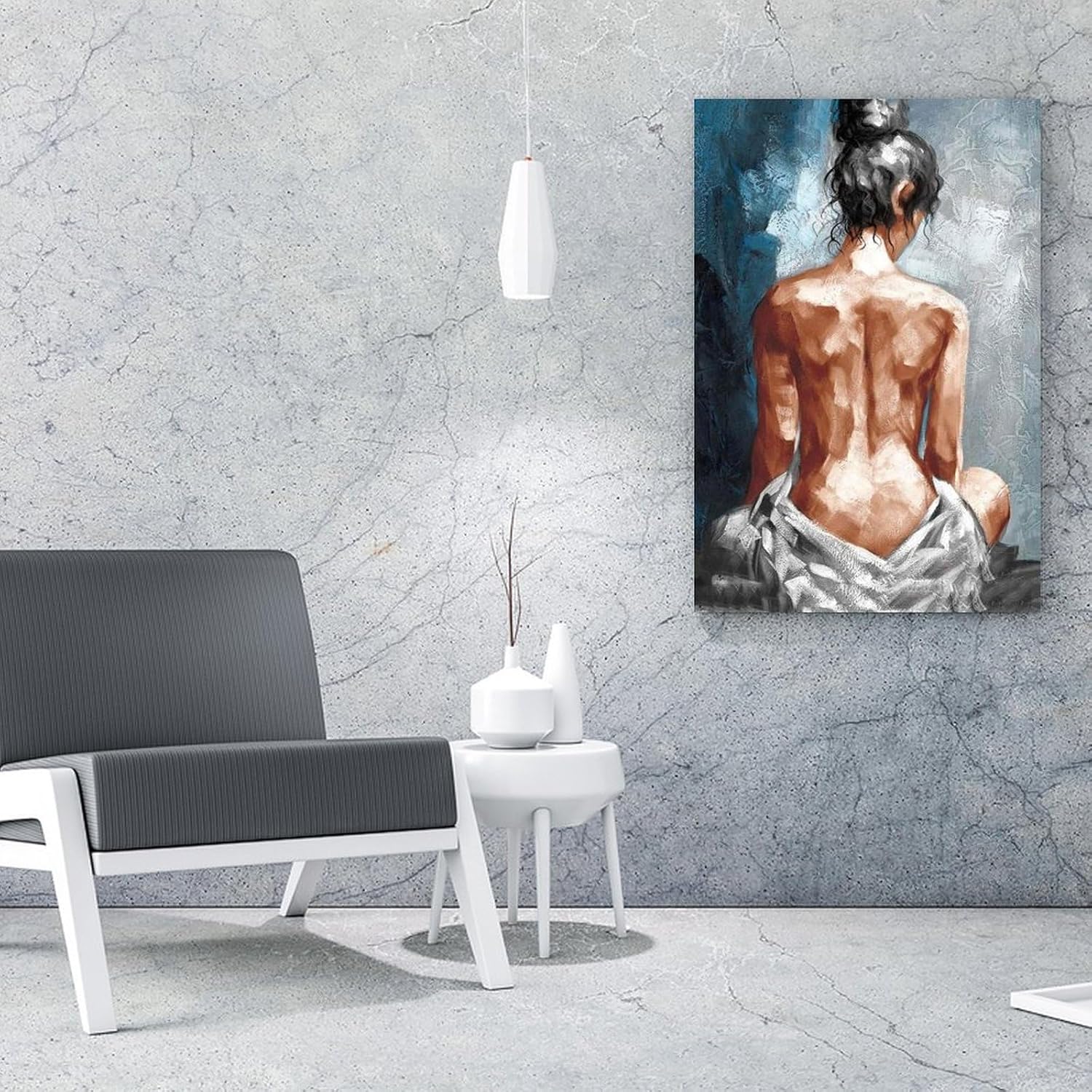 THAELY Póster de arte sexy en lienzo, arte para la pared, baño, dormitorio, decoración abstracta y sexy, mujer nude, decoración de pared, lienzo