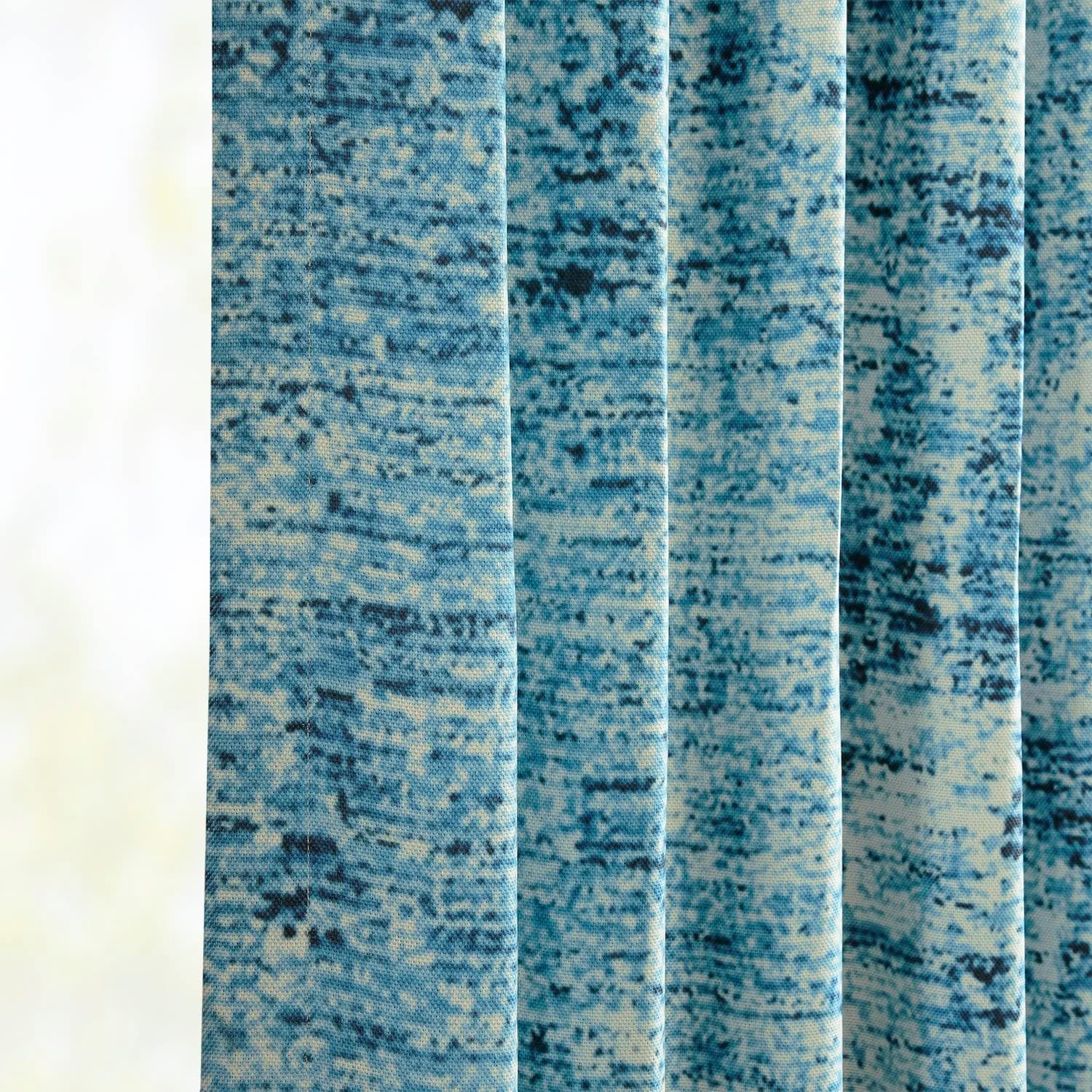HPD Half Price Drapes BOCH-DLN2013A-108 – Cortinas opacas para dormitorio, 50 x 108 pulgadas, con textura de lino azul, (1 panel)