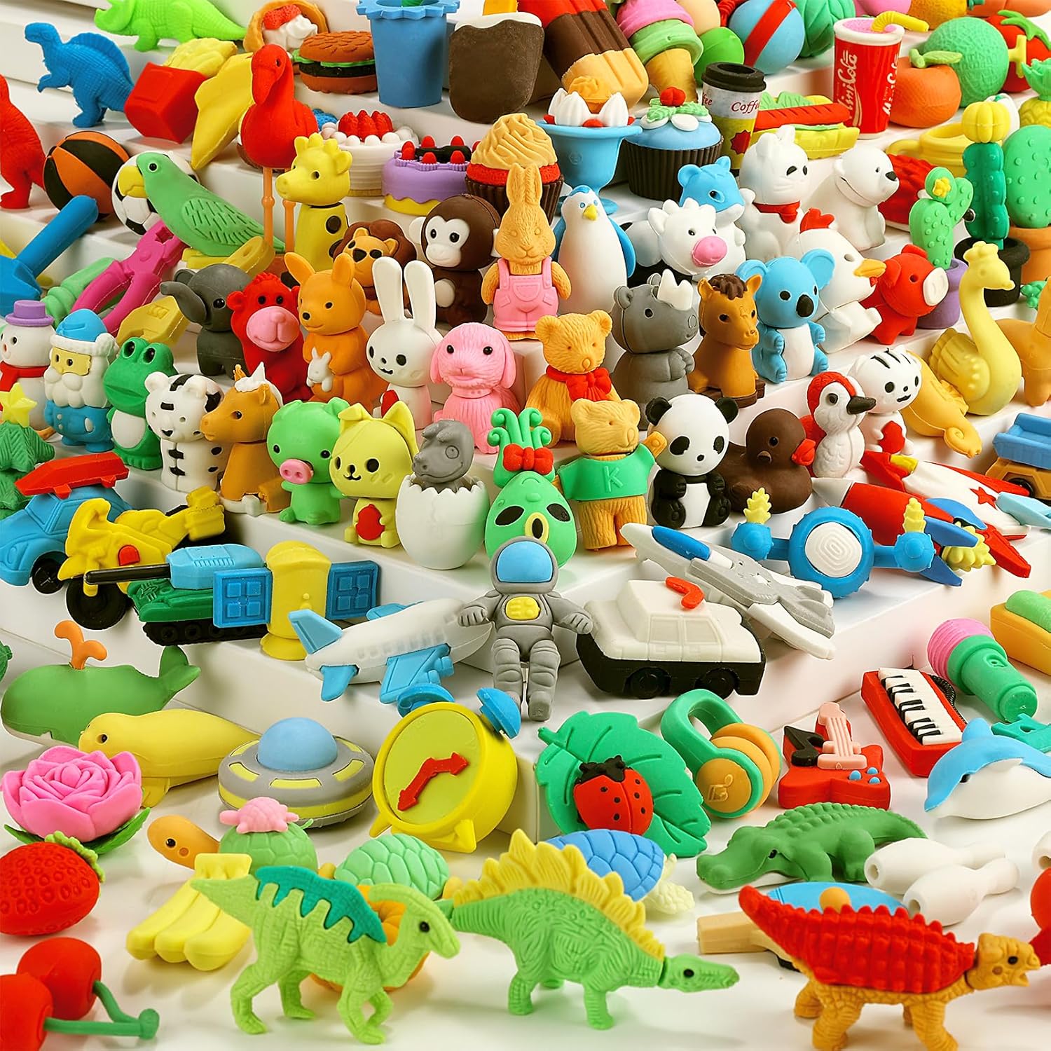 150 piezas de borradores de animales de escritorio para niños, lindos borradores de rompecabezas, borradores de lápiz para recompensas de aula,
