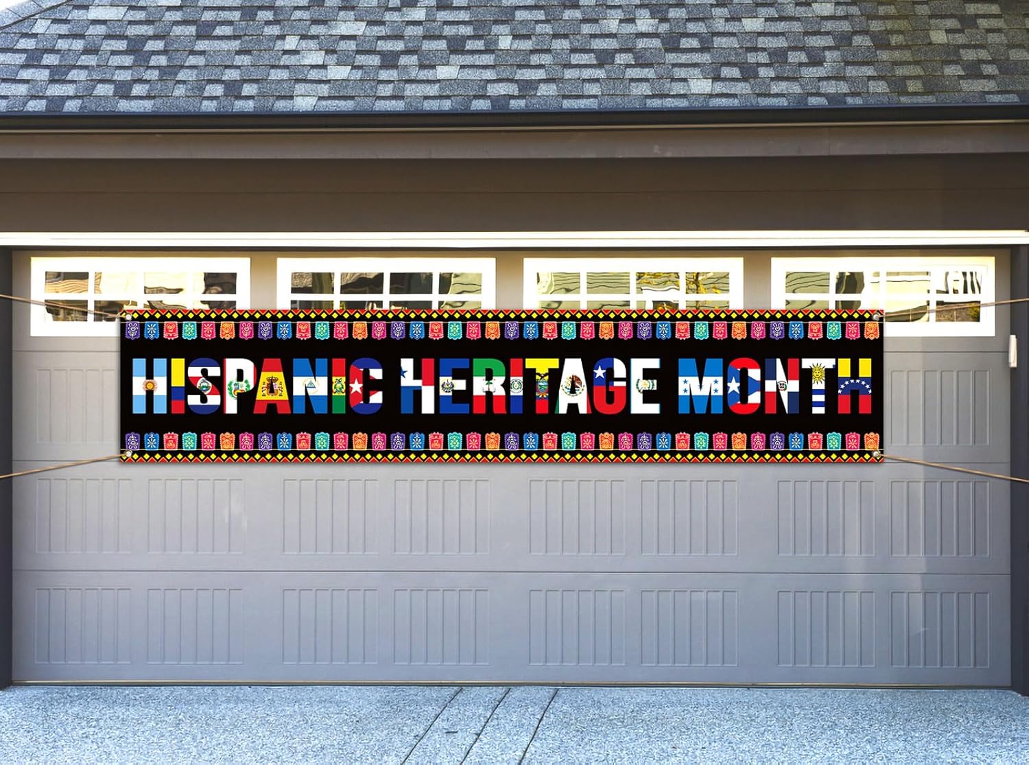 Banner de valla del mes de la herencia hispana, 21 países de habla española, cultura, fiesta, fotomatón, telón de fondo, decoración al aire libre