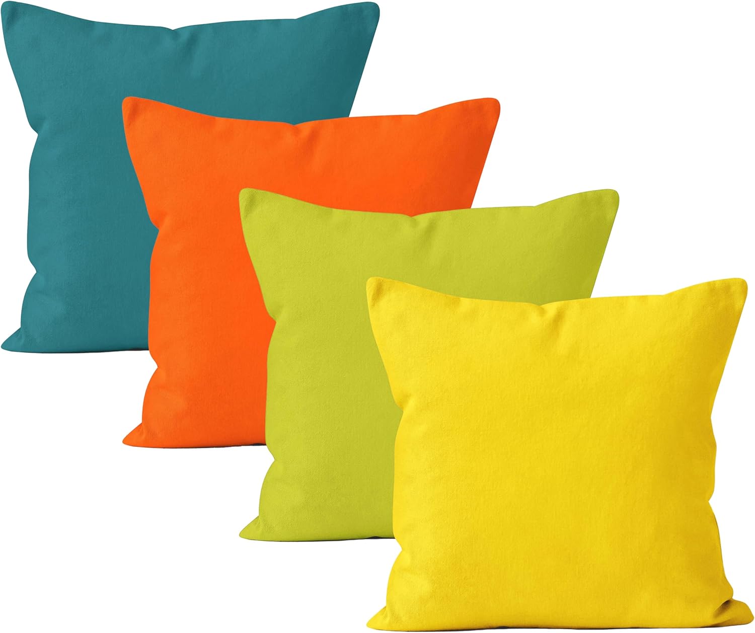Encasa XO Juego de 4 fundas de almohada de 18 x 18 pulgadas  Sin relleno  Fundas de almohada de algodón para sala de estar, cama, sofá, sofá  Fundas