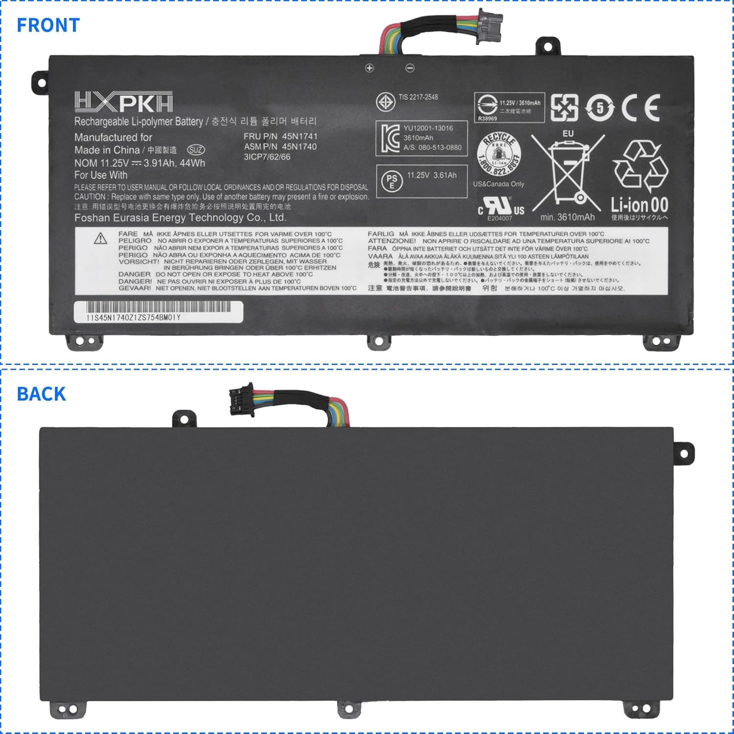 45N1740 45N1741 45N1742 45N1743 Batería para portátil Lenovo ThinkPad T550 T550s T560 W550 W550s P50S Series Notebook 00NY639 SB10K12721 3ICP7611
