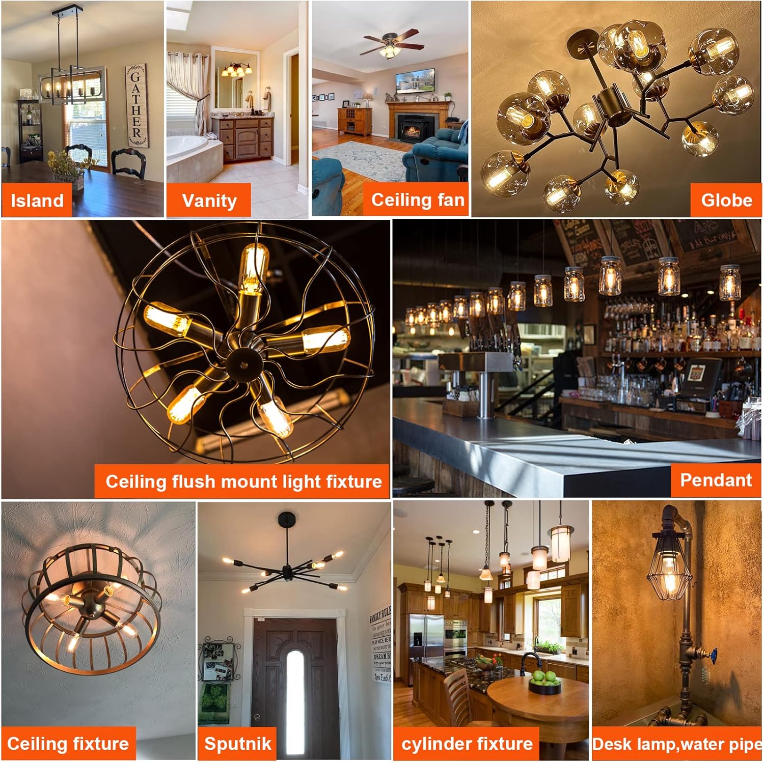 LiteHistory Bombilla LED E26 equivalente a 6 W, bombilla LED E26, 60 W, regulable, blanco cálido, 2700 K, bombilla Edison E26, AC120V, 600 lm,