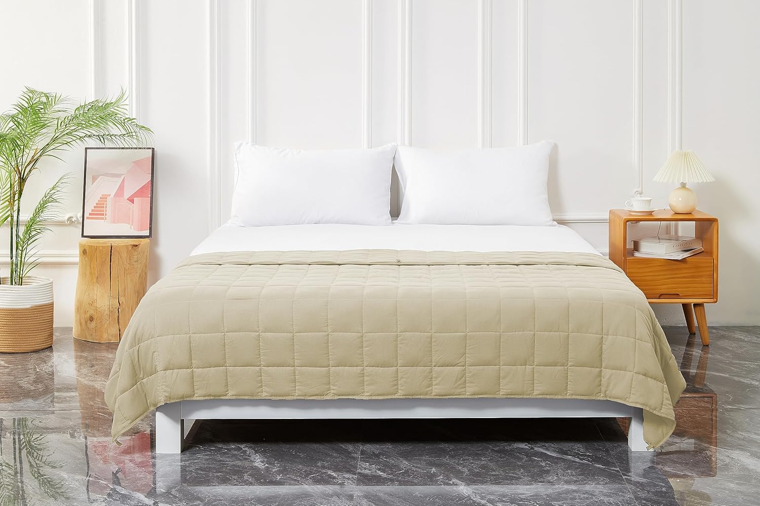 MUTLU HOME GOODS Manta con peso suave, manta pesada con cuentas de cristal, transpirable y calmante para adultos y niños, mantas con peso de 15
