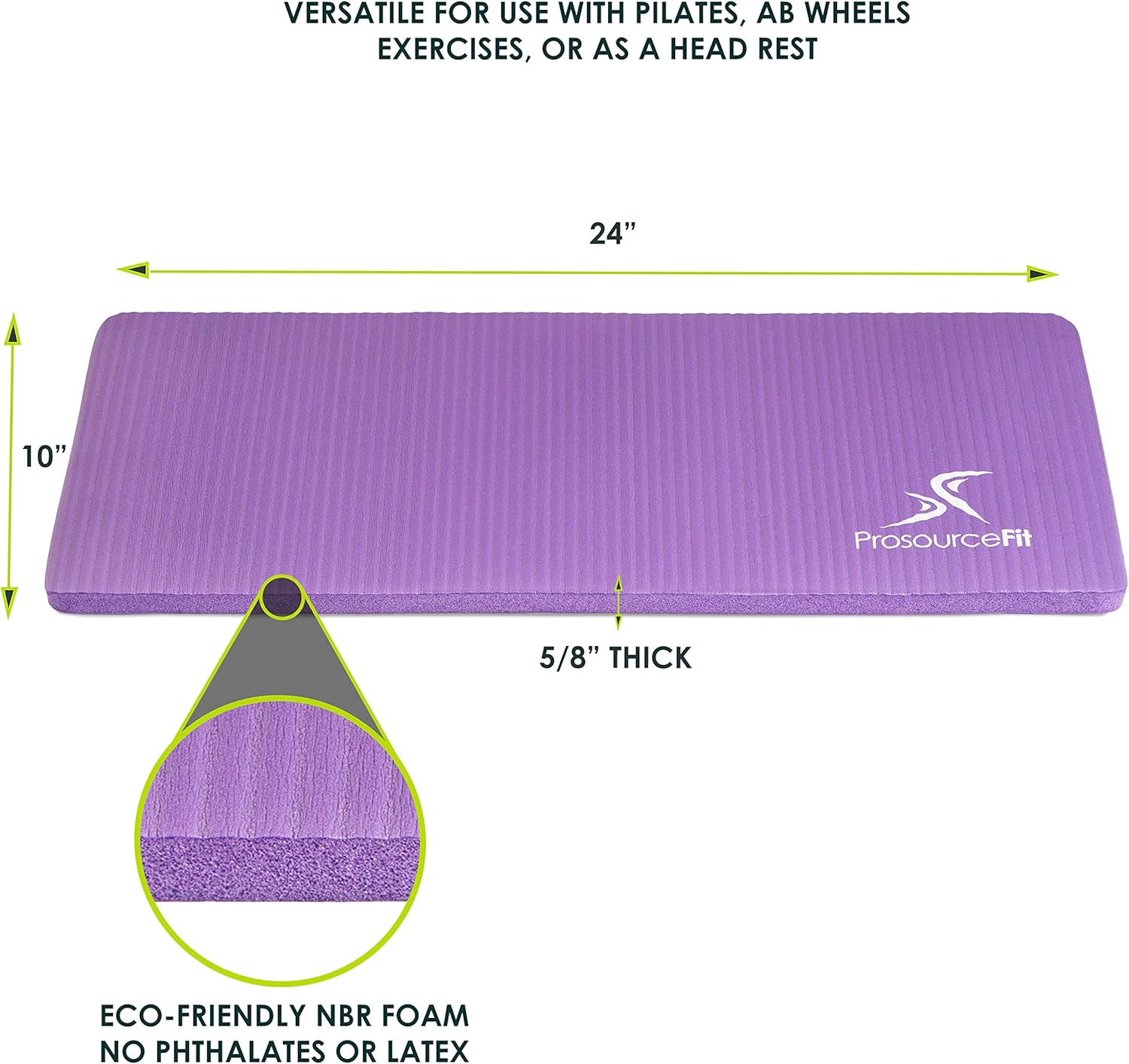 ProsourceFit – Almohadilla para rodilla y codo de 58 pulgada para yoga, pilates y ejercicios de suelo, para articulaciones sin dolor