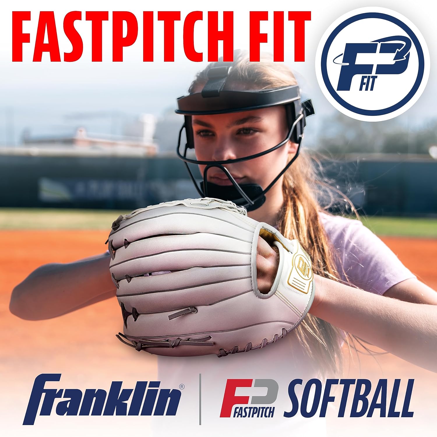 Franklin Sports Fastpitch – Guantes de sóftbol para adultos y jóvenes, color blanco y gris