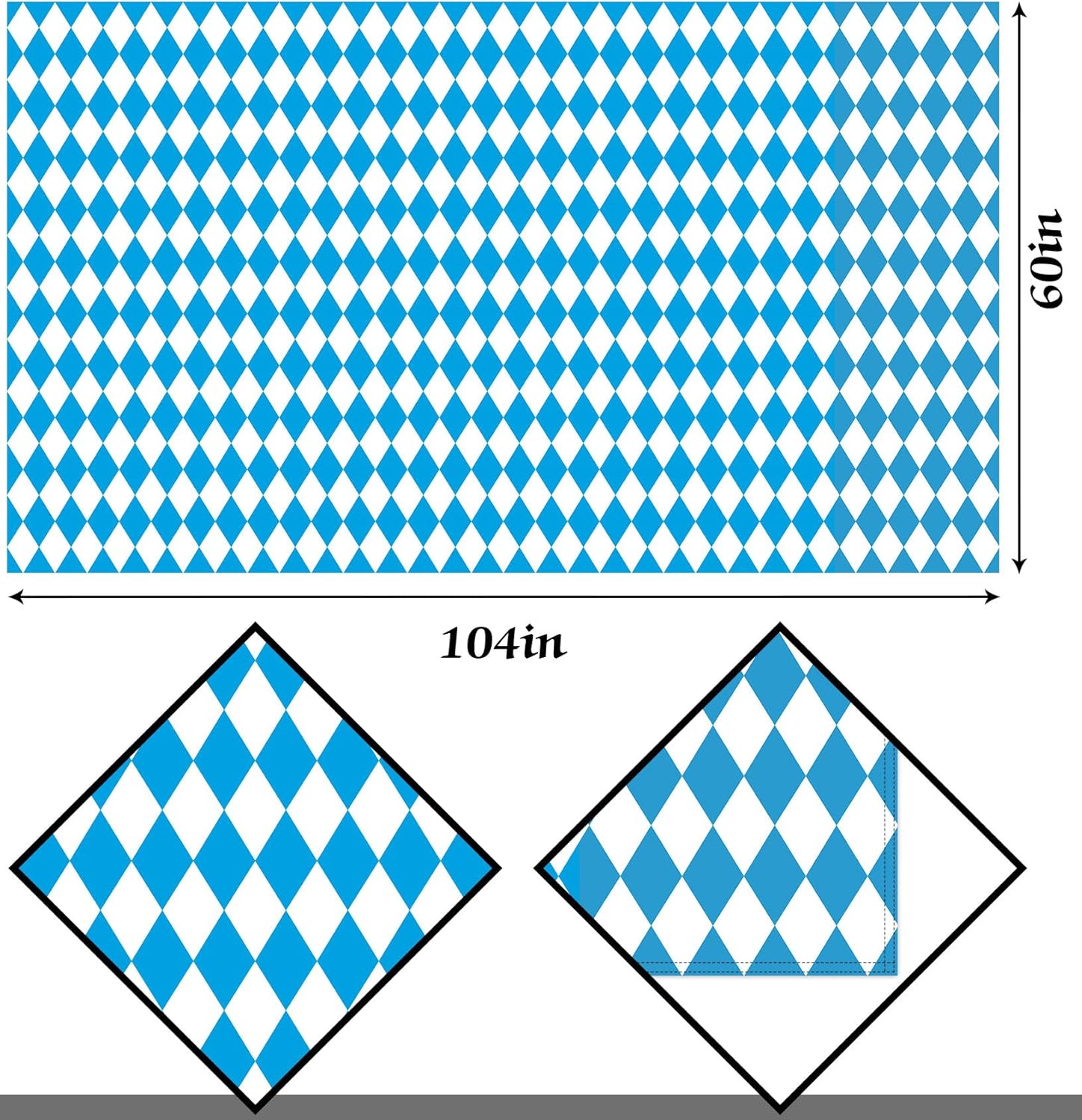 Mantel de Oktoberfest para decoración de fiesta temática del Oktoberfest alemán, mantel rectangular con bandera bávara azul, para decoración de casa