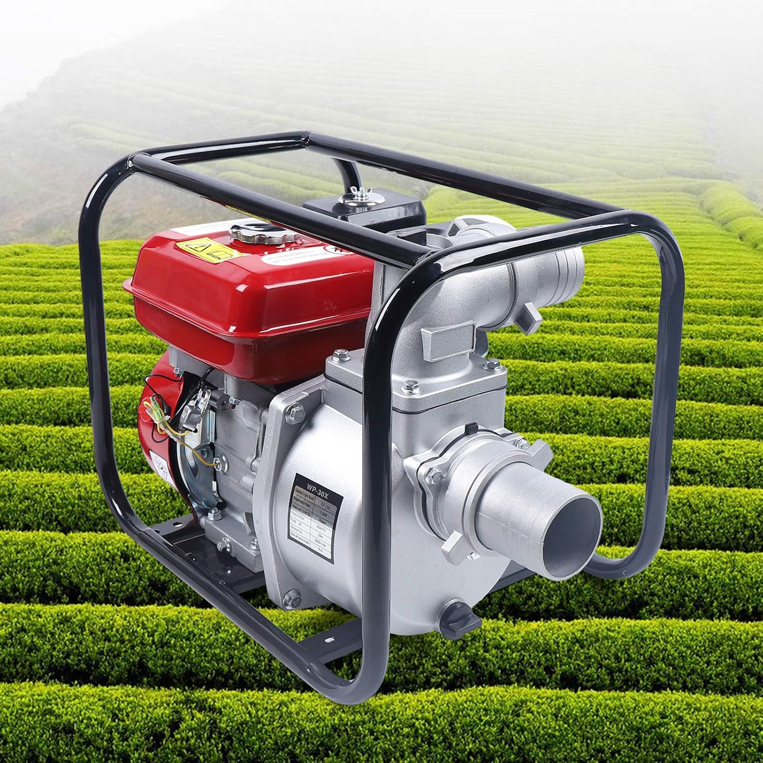 Bomba de agua de gas, bomba de agua de gas semi-basura comercial de 3 pulgadas, 7.5 HP, entrada y salida de 3000 W, 60 MH, bomba de riego de jardín