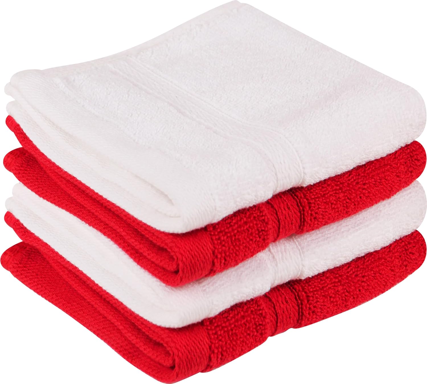 Towel and Linen Mart – Juego de 4 paños de lavado, 100% algodón, lujosas, altamente absorbentes y suaves al tacto, perfectas para el uso diario (12