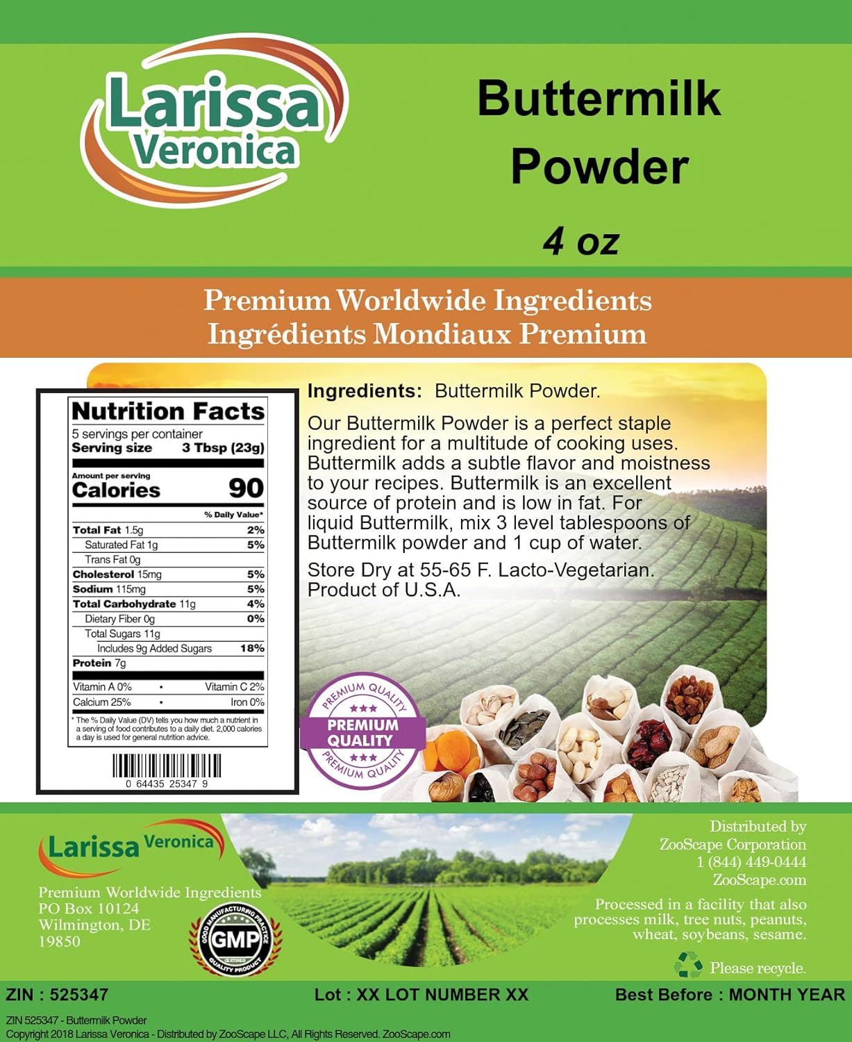 Suero de leche en polvo (4 oz, ZIN 525347) – Paquete de 3