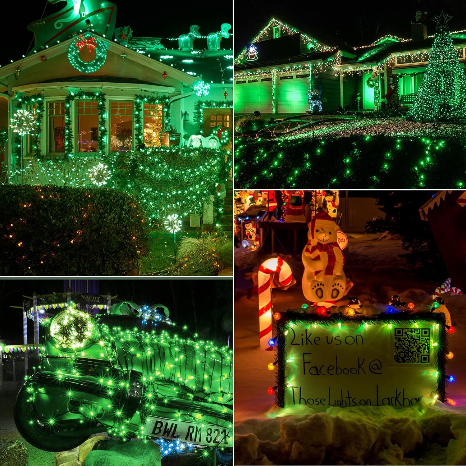 Bombilla LED verde C7 de repuesto para Navidad, bombillas E12 C7 inastillables de repuesto, bombillas regulables de grado comercial para Navidad,