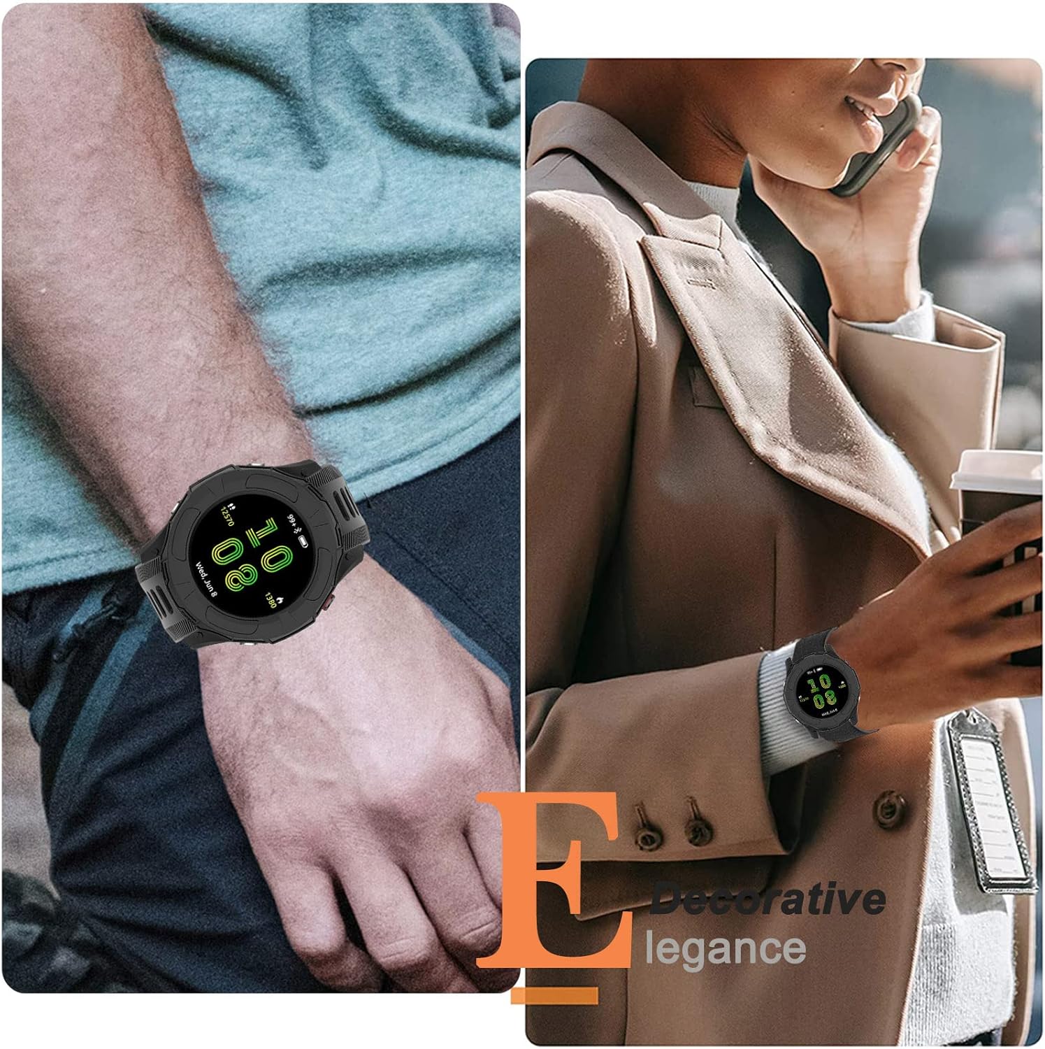 Miimall Compatible con Garmin Forerunner 265, resistente a los arañazos, TPU protección militar, resistente a los arañazos, funda resistente para