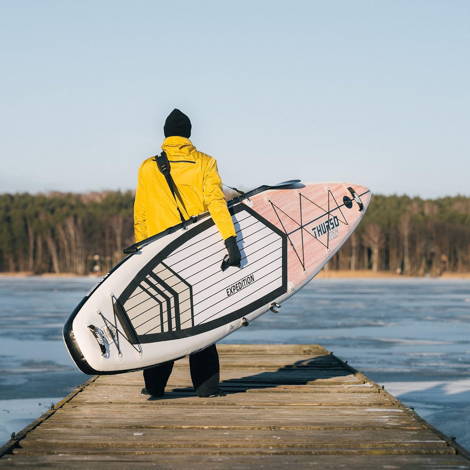 THURSO SURF Expedition Touring – Tabla de remo inflable para pie, SUP de 11 pies 6 pulgadas  12 pies 6 pulgadas, paquete de dos capas, paquete
