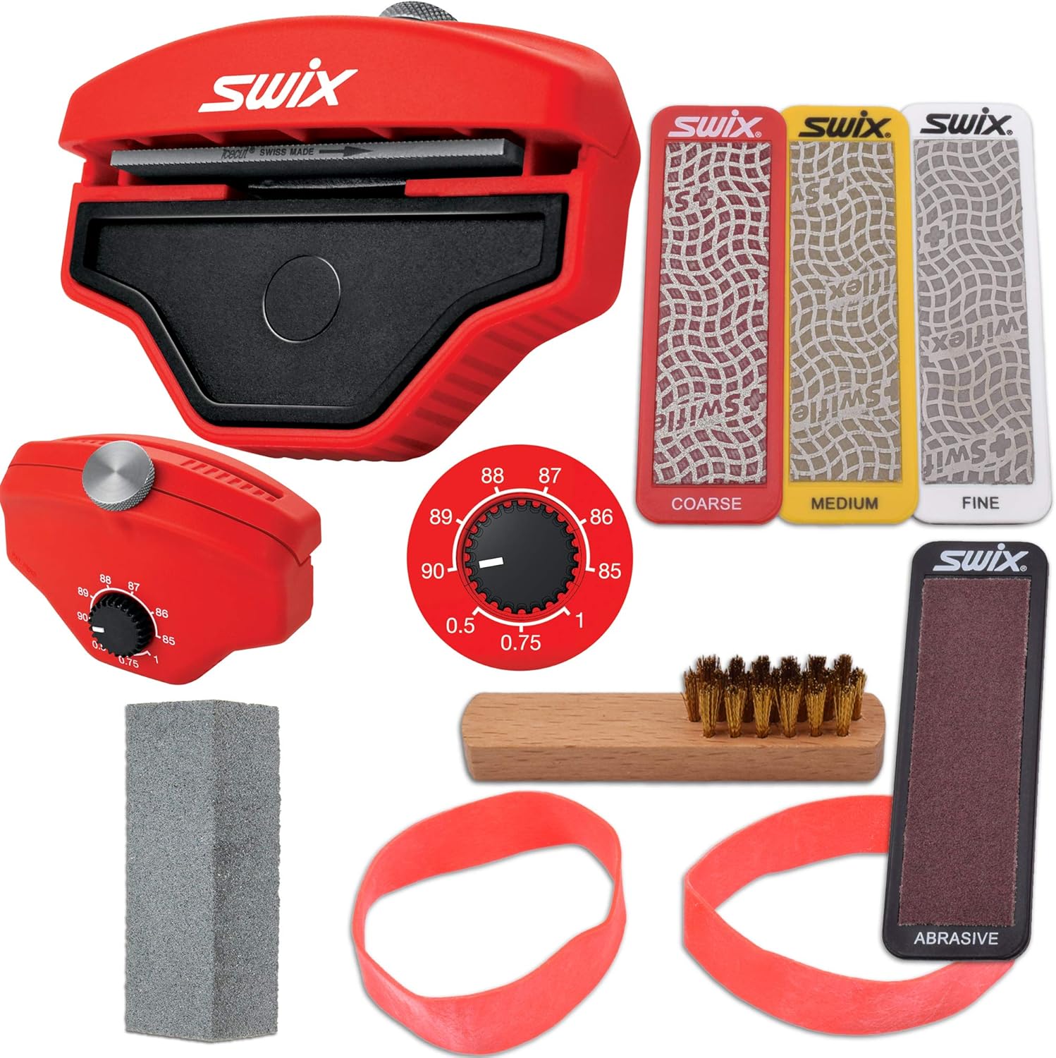 RaceWax Kit de bordes múltiples 3.150 in – Cuatro piedras de diamante para base de esquí y afinación lateral – Gummi y más – (ZL-7040)