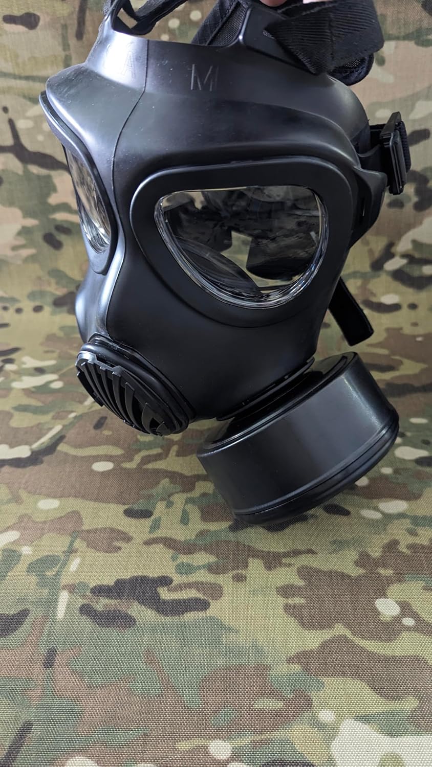 Máscara química de gas reutilizable de 1.575 in con filtro de cara completa CBRN de Corea del Sur con sistema de hidratación