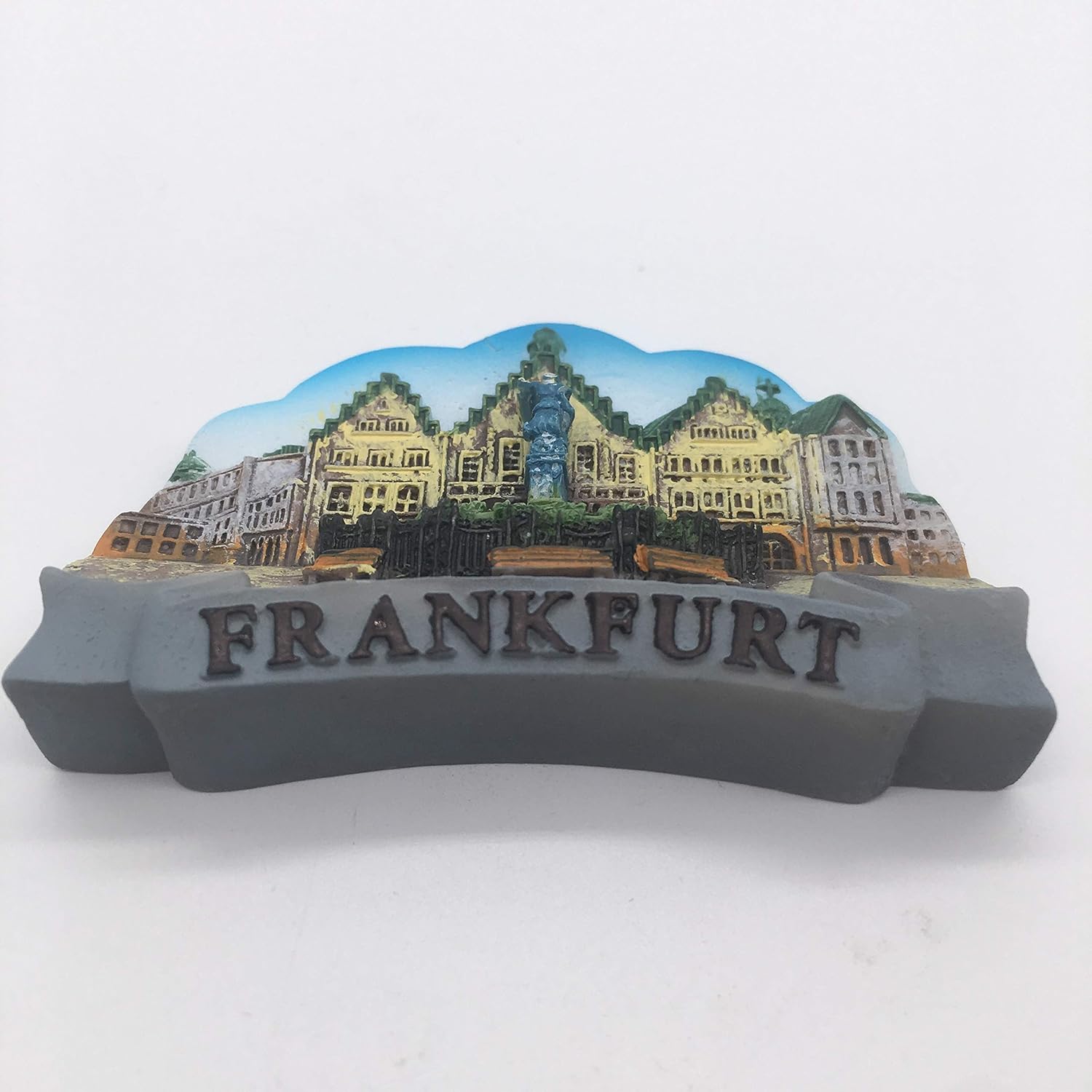 Imán de nevera Frankfurt Alemania Resina 3D Artesanía Artesanía Turística Viaje Ciudad Recuerdo Colección Letra Etiqueta para Refrigerador