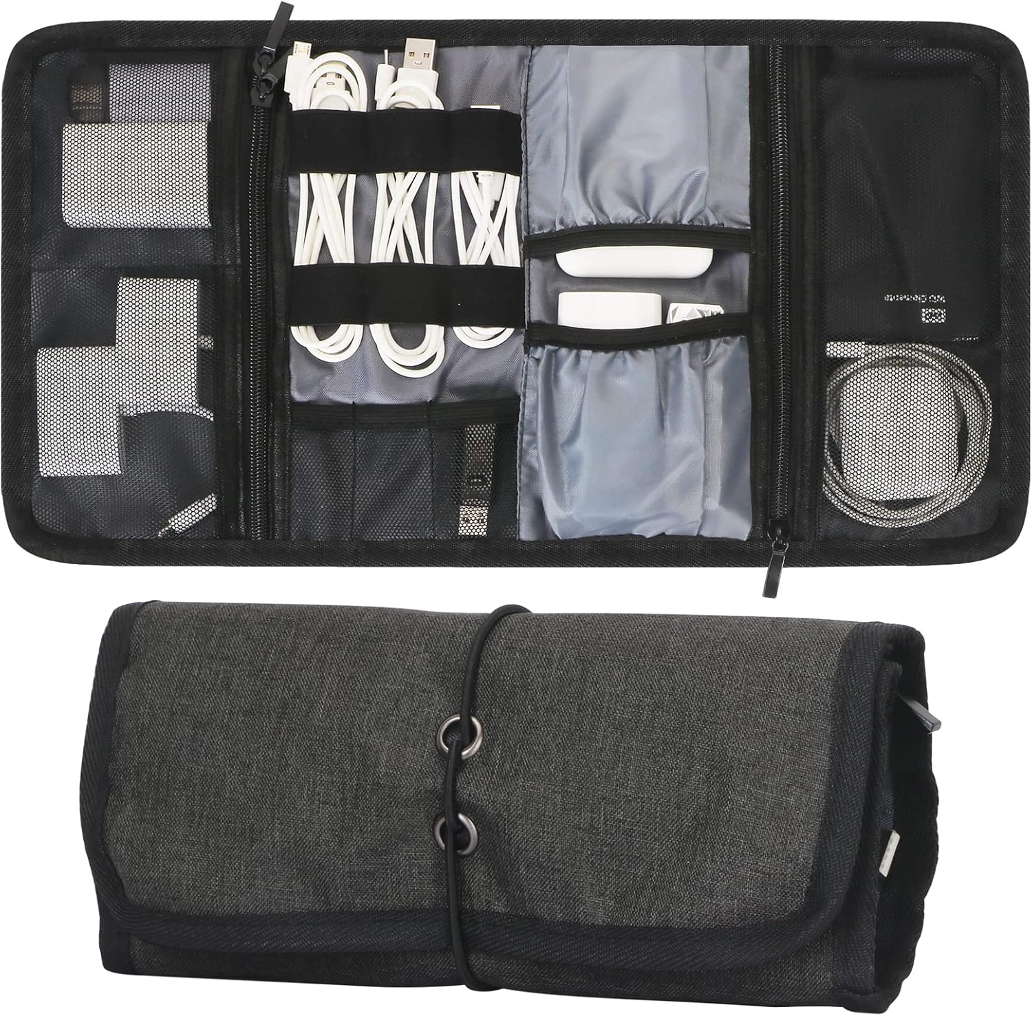Organizador electrónico de accesorios, impermeable, portátil, bolsa de almacenamiento digital, organizador de cables de viaje, bolsa de transporte