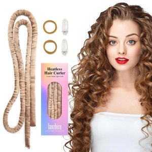 Diadema pequeña con varilla rizadora sin calor, para cabello largo y corto, sin calor para dormir, sin calor (dorado) Diadema pequeña con varilla rizadora sin calor, para cabello largo y corto, sin calor para dormir, sin calor (dorado)