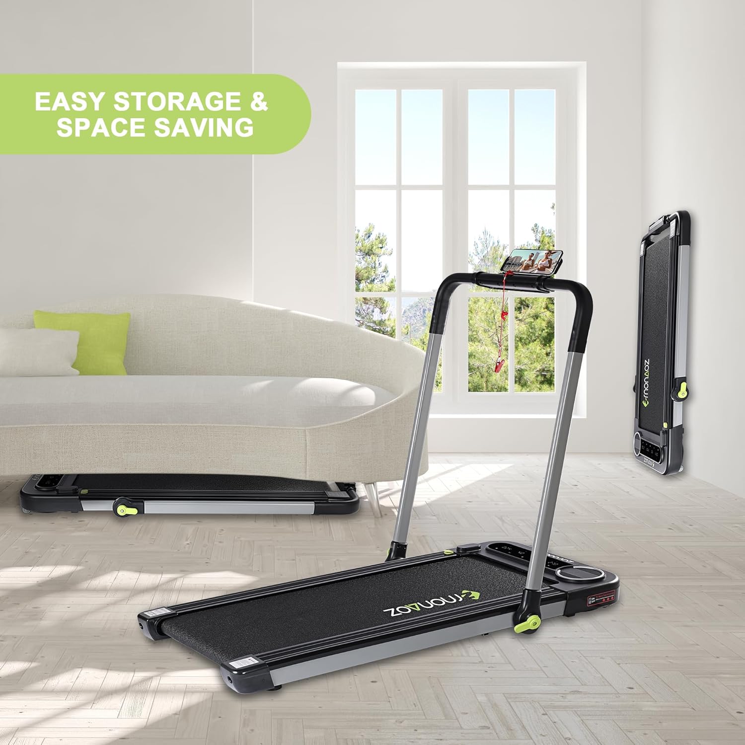 Caminadora 2 en 1 para usar debajo del escritorio, para uso en la oficina en casa con altavoz Bluetooth, 2.5 HP, máquina de correr para correr,