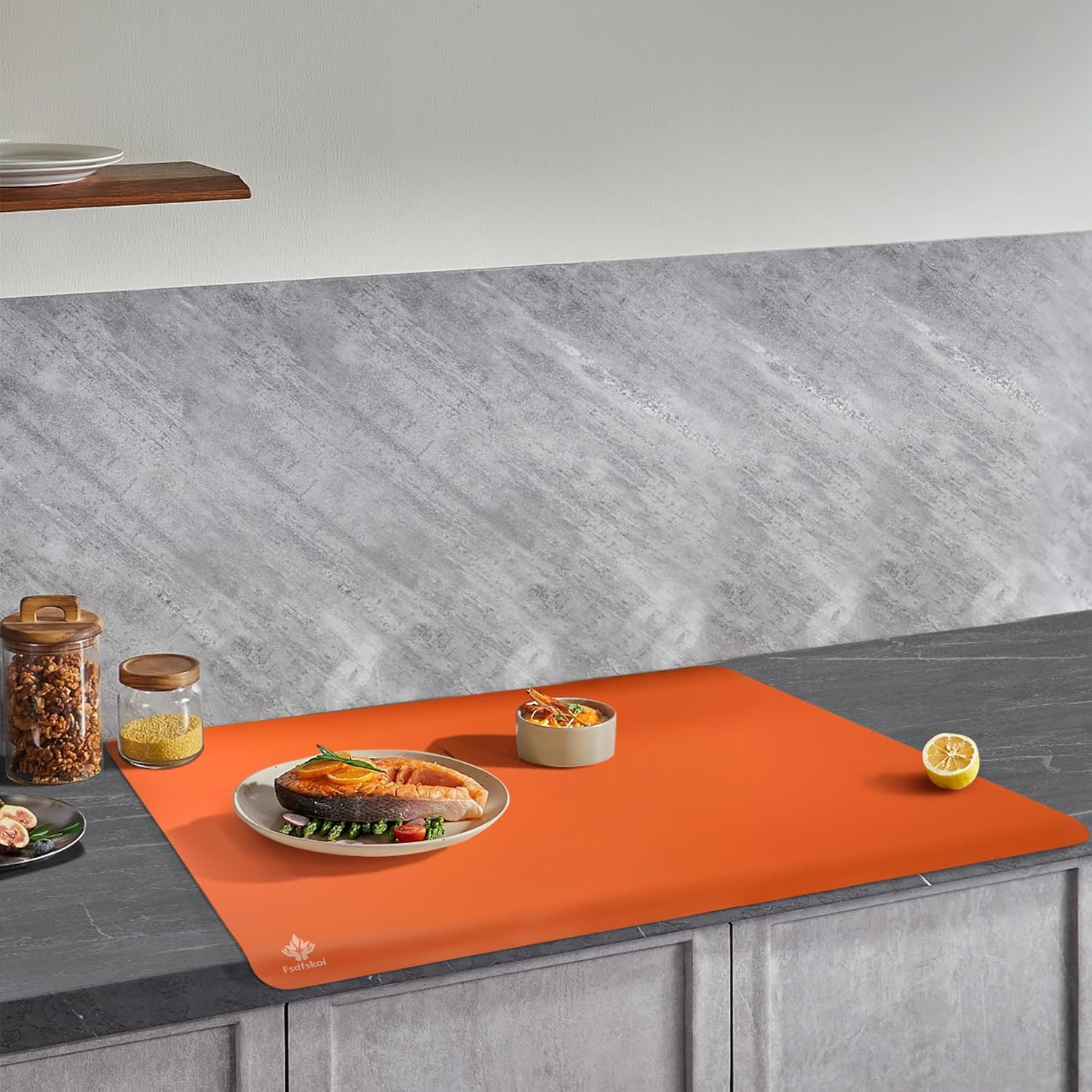 Fsdfskoi Tapete de silicona extra grande adecuado para tapete de barra de café, tapete de cocina, tapete de comida, tapete de oficina, tapete para
