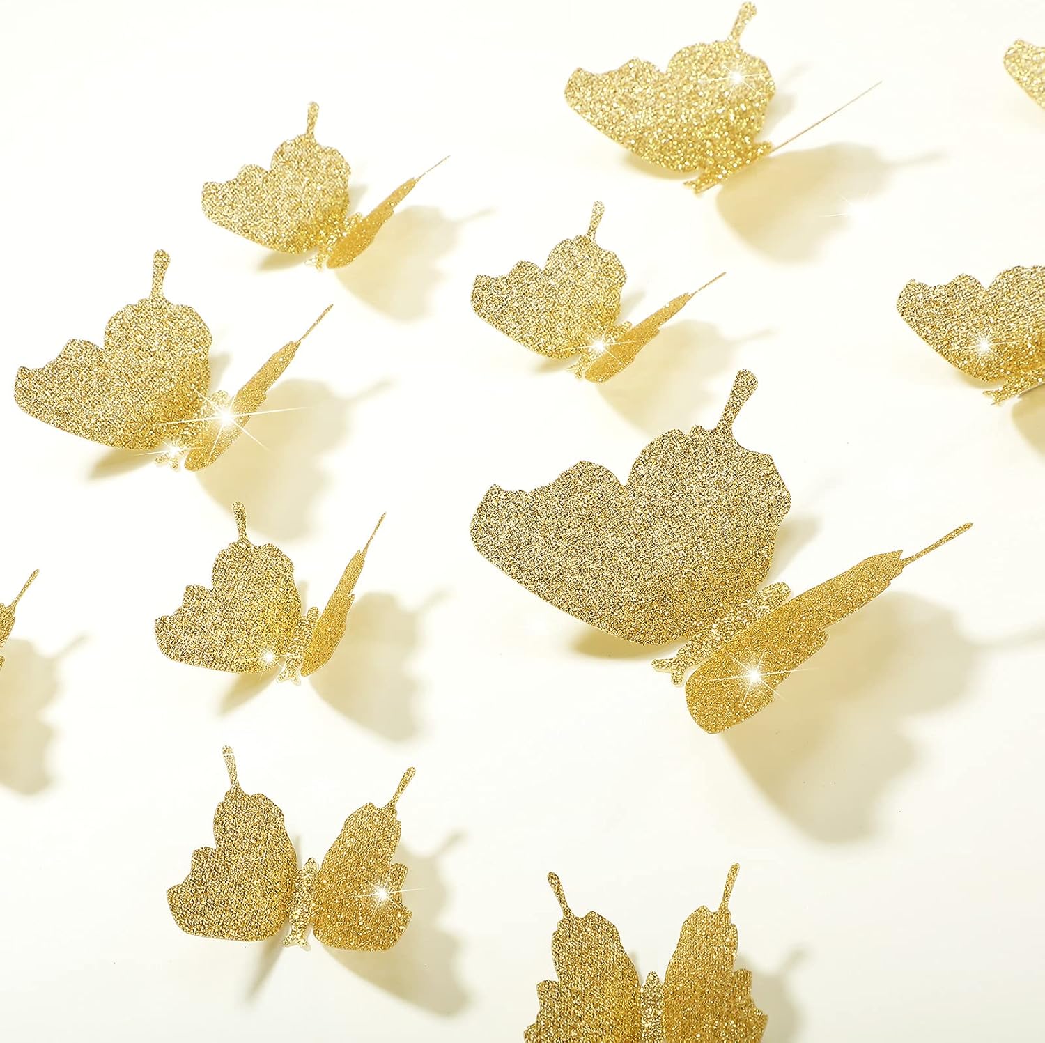 48 piezas de decoración de pared de mariposa, espejo de bricolaje, calcomanías de mariposa 3D, calcomanías de mariposa extraíbles para el hogar,