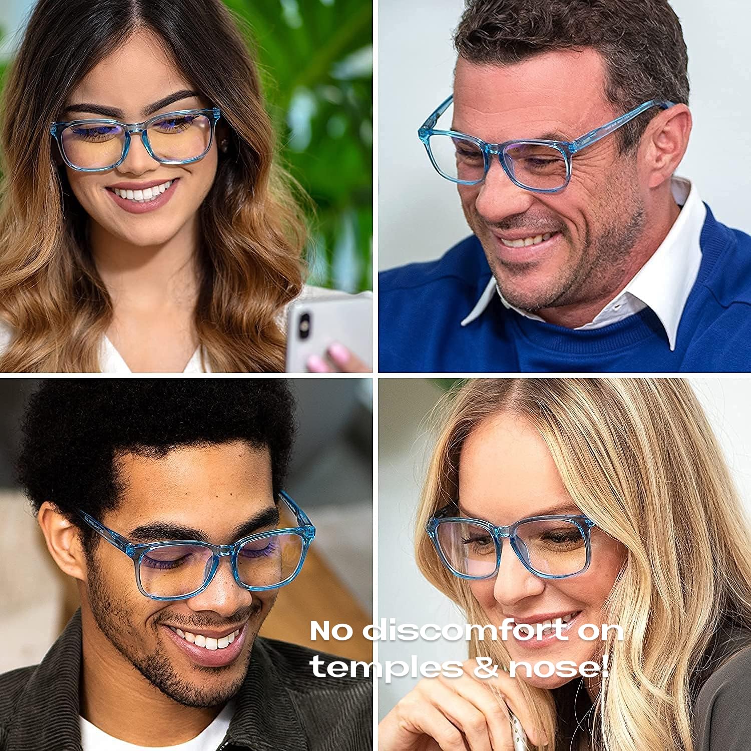 Readerest Lentes de lectura con bloqueo de luz azul (azul claro, aumento de 1.75), anteojos para computadora con lente reflectante fina,
