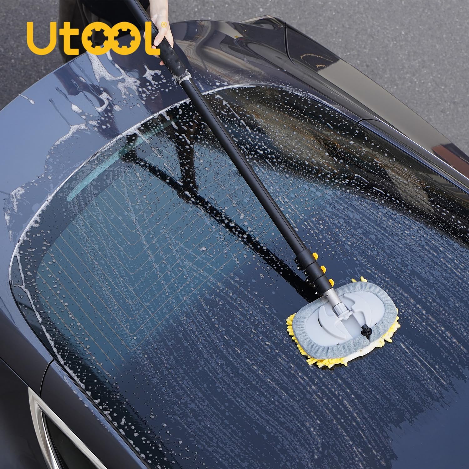 UTOOL Poste de extensión telescópico de 12 pies para pintura, limpieza de automóviles, lavado de ventanas, polvo de ventilador de techo, poste