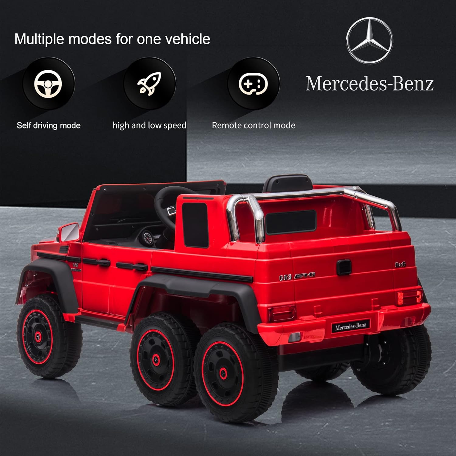 ccko Auto eléctrico para niños, vehículo eléctrico para niños de 24 V 200 W, auto eléctrico Mercedes-Benz con licencia para niños con amortiguador