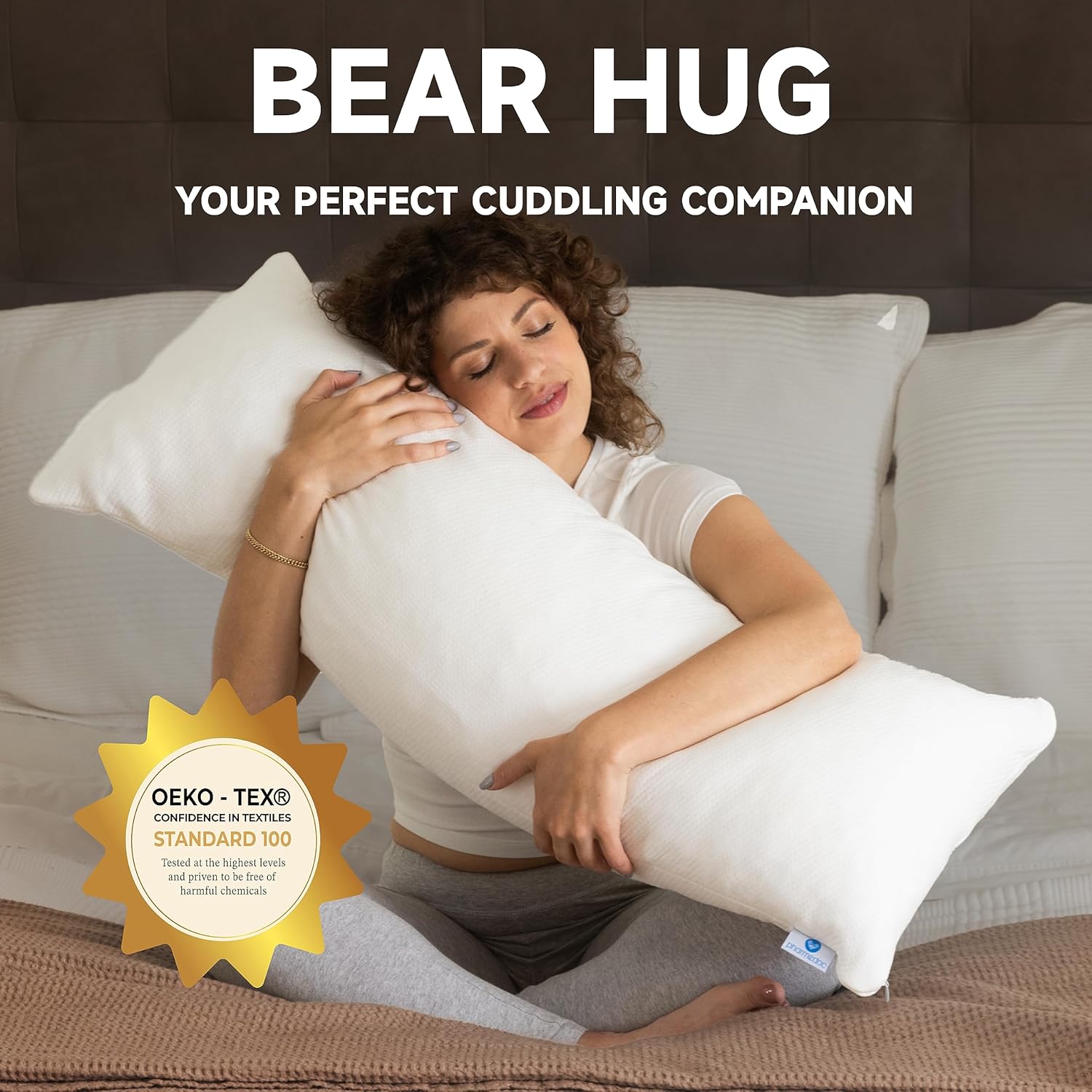 Pharmedoc Almohada corporal de espuma viscoelástica – Almohadas de embarazo para dormir – Almohada para dormir de lado – Almohadas de espuma