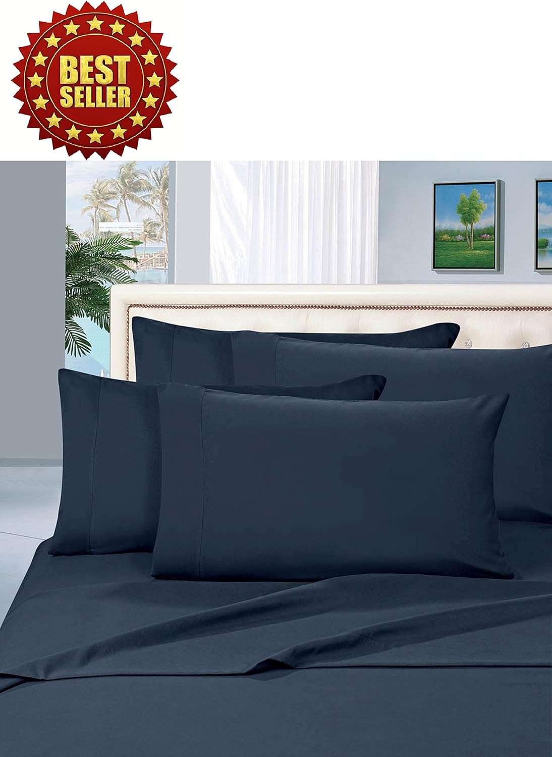 Celine Linen Juego de sábanas de lujo de 3 piezas de 1800 hilos, resistente a las arrugas y a la decoloración, bolsillo profundo de hasta 16