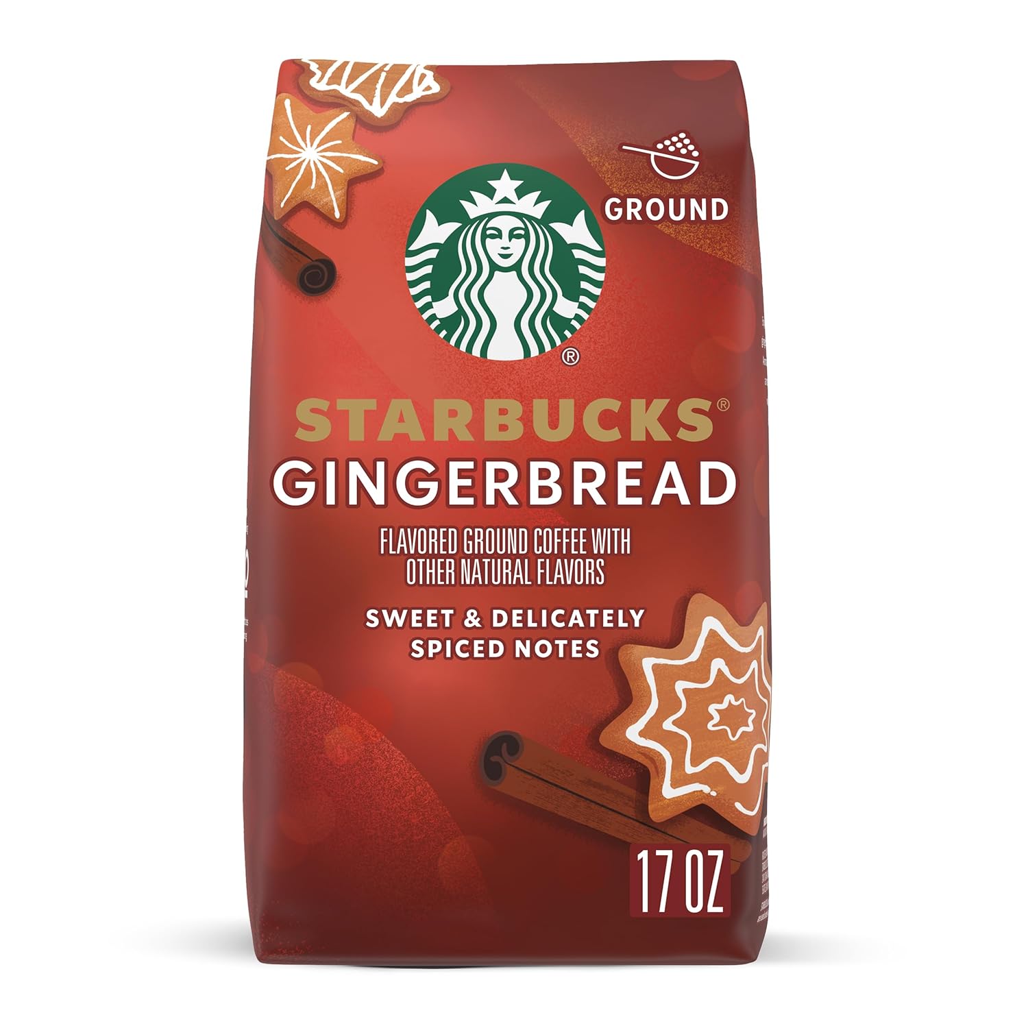 Starbucks K-Cup Cápsulas de café, café de jengibre con sabor natural, 100% arábica, sabor natural, café festivo de edición limitada, 1 bolsa (17