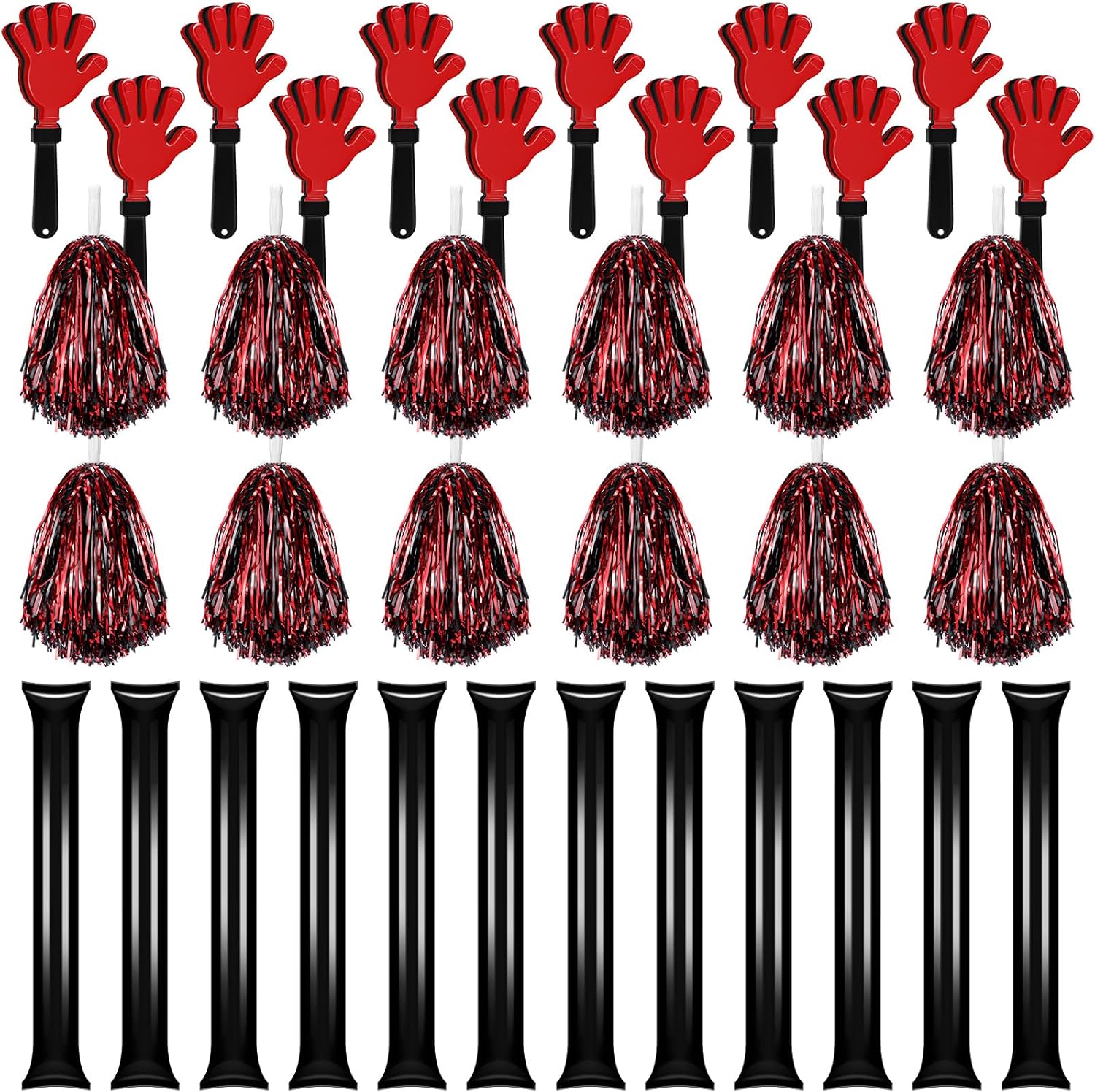 Sosation 36 pompones de animadora y palitos de trueno para eventos deportivos, juegos de fútbol, escuela, baile, equipo, artículos de espíritu,
