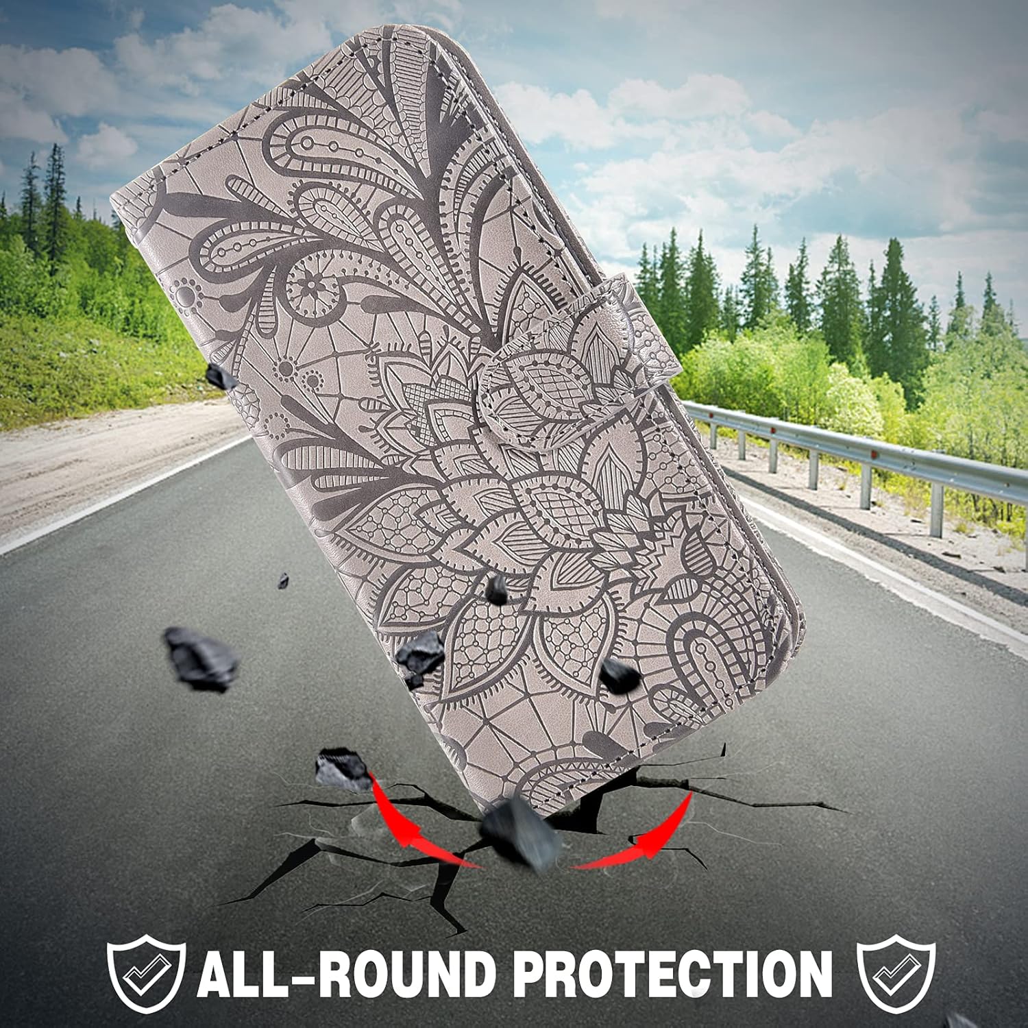 Asuwish Funda compatible con Samsung Galaxy A11 y protector de pantalla de vidrio templado, accesorios, tarjetero con función atril de encaje,