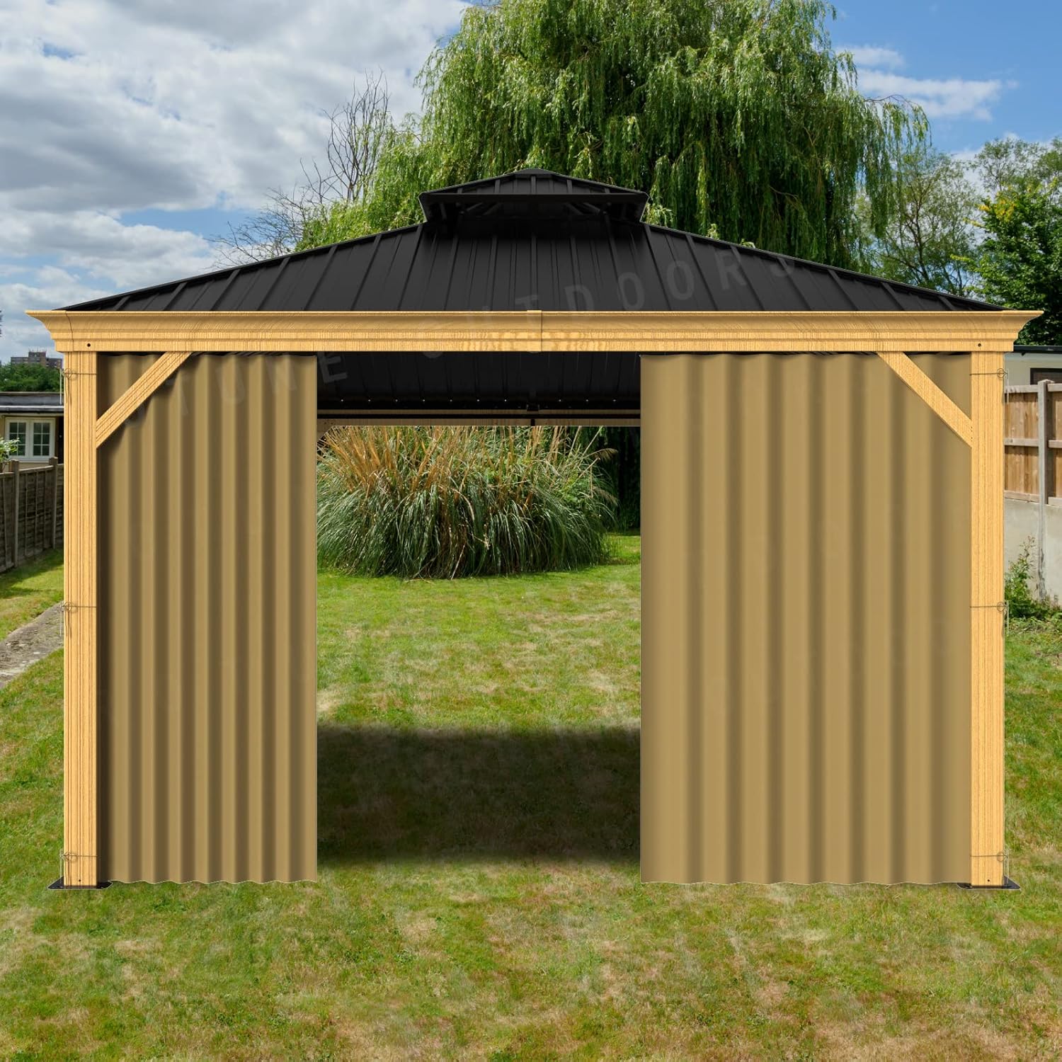 Cortina Gazebo para 8 x 8 pulgadas, para pared lateral de privacidad, 1 panel, universal, de repuesto, para proteger las paredes laterales (solo