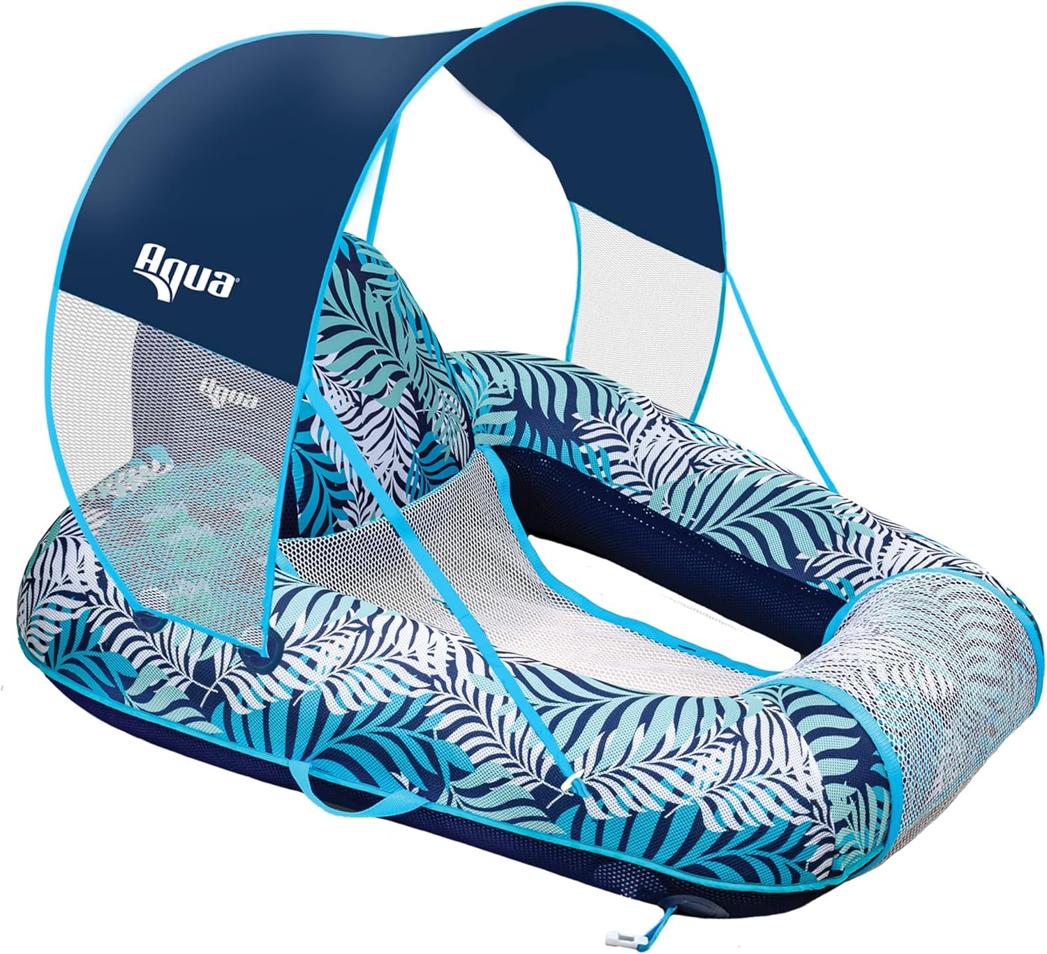 Aqua Campania Ultimate – Tumbona de piscina 2 en 1 con respaldo ajustable y carrito + nueva silla de piscina Aqua Zero Gravity Flotador con toldo