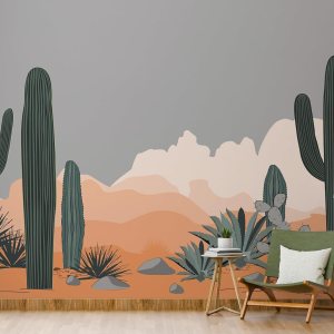 COCODECO Papel tapiz removible de agave del desierto y montañas de cactus saguaro para despegar y pegar, 100 pulgadas de alto x 150 pulgadas de ancho COCODECO Papel tapiz removible de agave del desierto y montañas de cactus saguaro para despegar y pegar, 100 pulgadas de alto x 150 pulgadas de ancho
